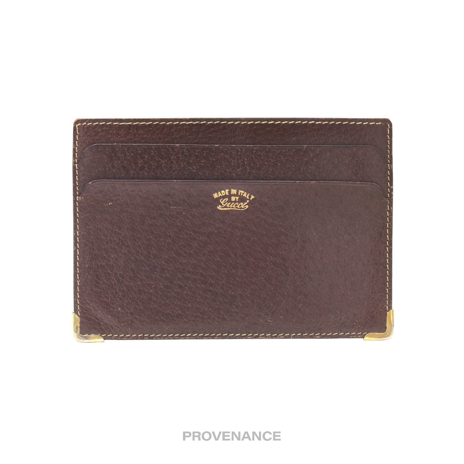 image of Gucci Cardholder Wallet - Vintage Logo Brown Leather, Women's