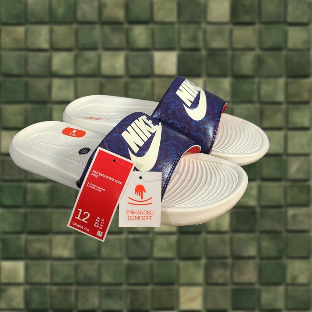 Nike Nike Sandals Mens Size 12 Slide Victori One Paisley CN9678 403 Casual Comfort Multicolor Nike Sandals Men Slide Size ONE SIZE - 1 Thumbnail