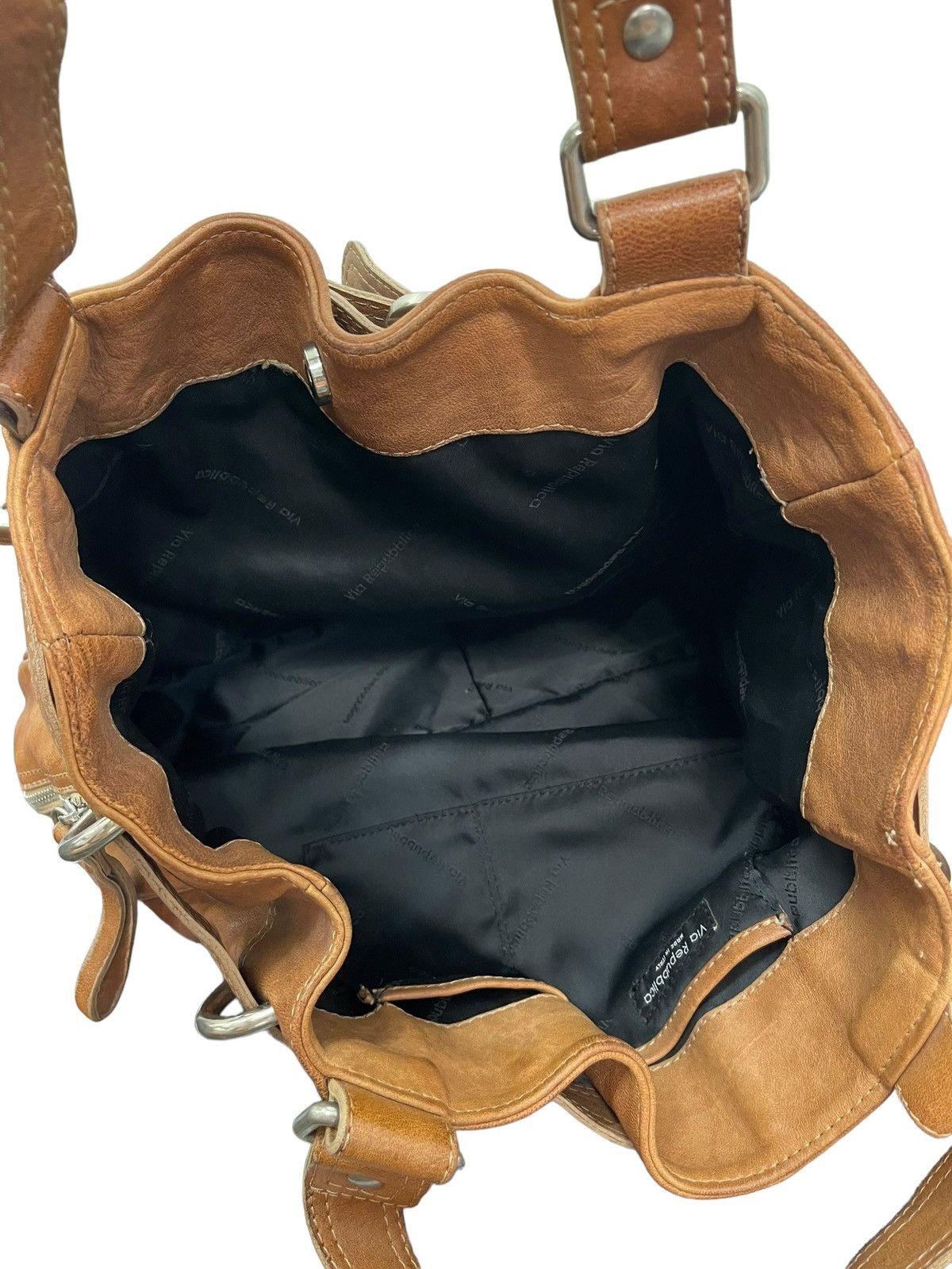 Japanese Brand Full Leather Vtg Via Republica Italy Shoulder Bag 4🟩 Size ONE SIZE - 18 Thumbnail