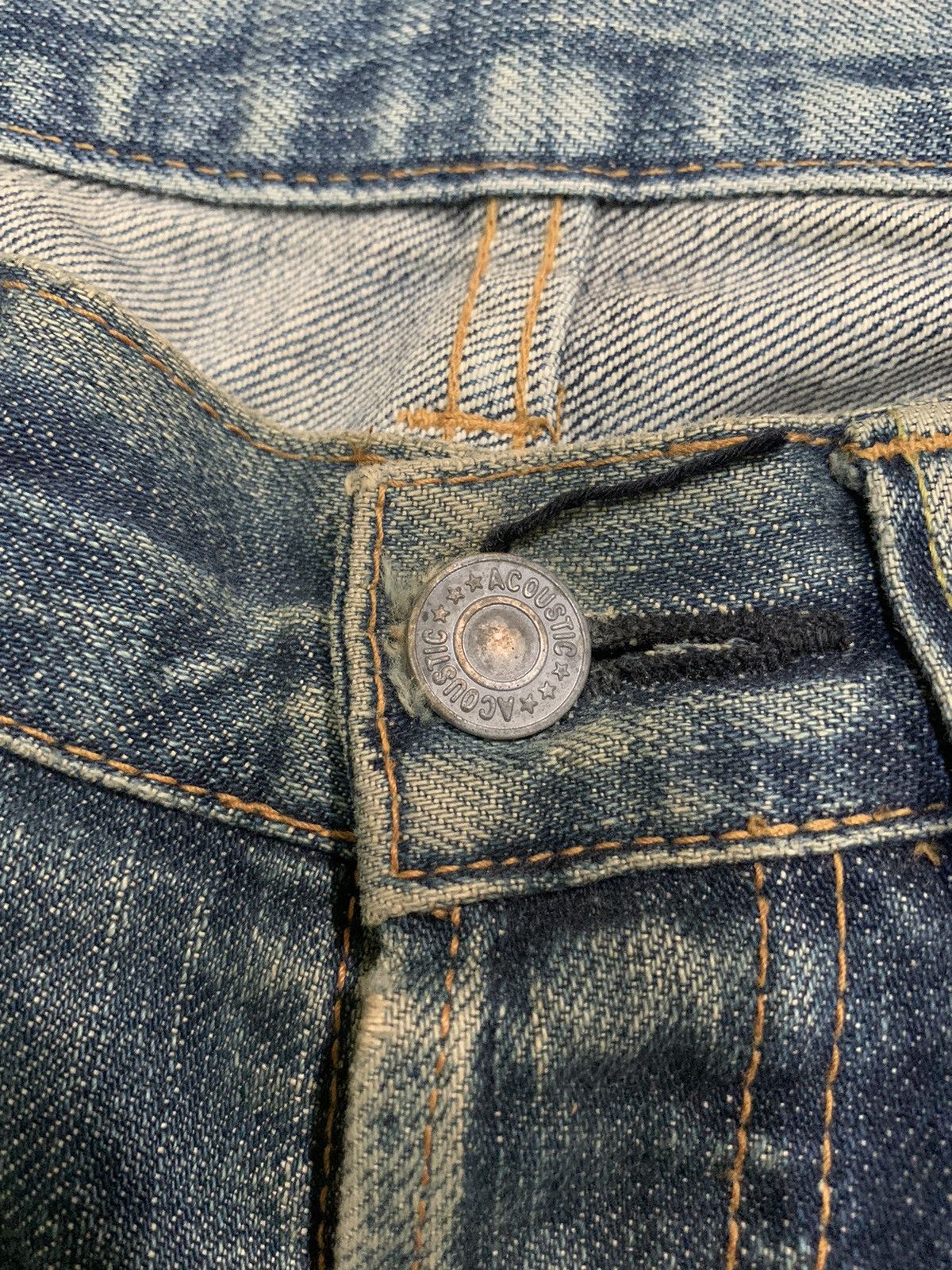 If Six Was Nine × Japanese Brand RARE💥ACOUSTIC SELVEDGE FADED&RUSTY JAPANESE DISTRESSED DENIM Size US 31 - 19 Thumbnail