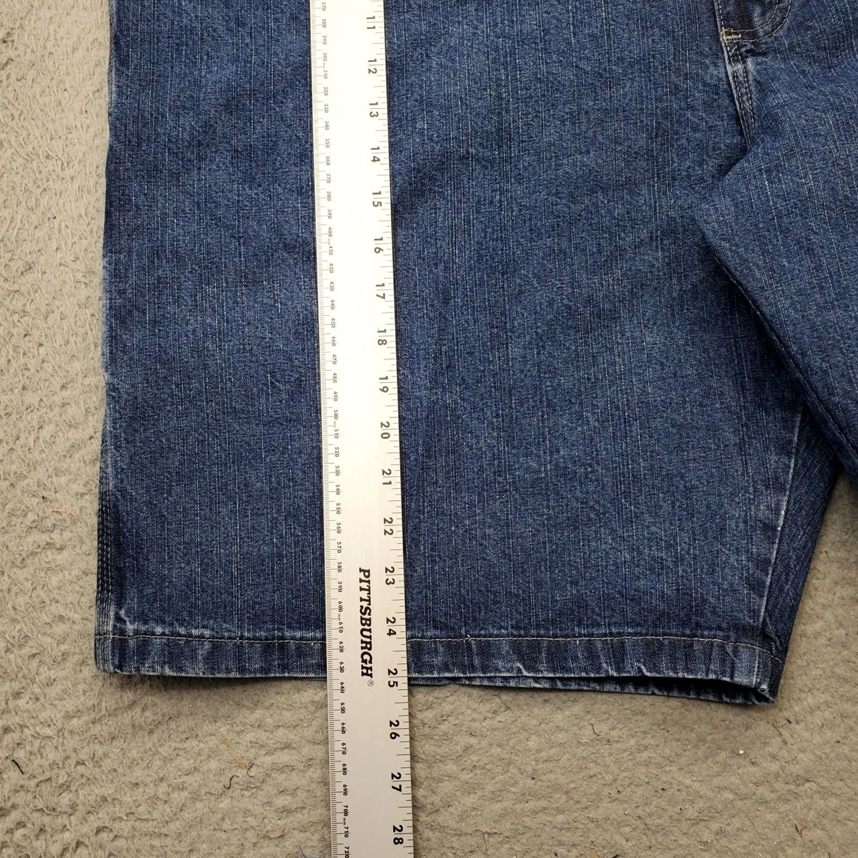 Wrangler Wrangler Mens Blue Carpenter Shorts 48 Denim High Rise Flat Front Bermuda 5-Pocket Regular Fit Size US 32 / EU 48 - 3 Thumbnail