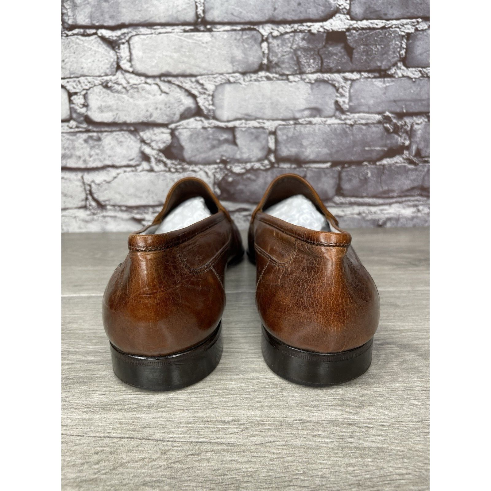 Johnston & Murphy Johnston & Murphy Brown Leather Handsewn Moc Tassel Loafers Size US 11 / EU 44 - 4 Thumbnail