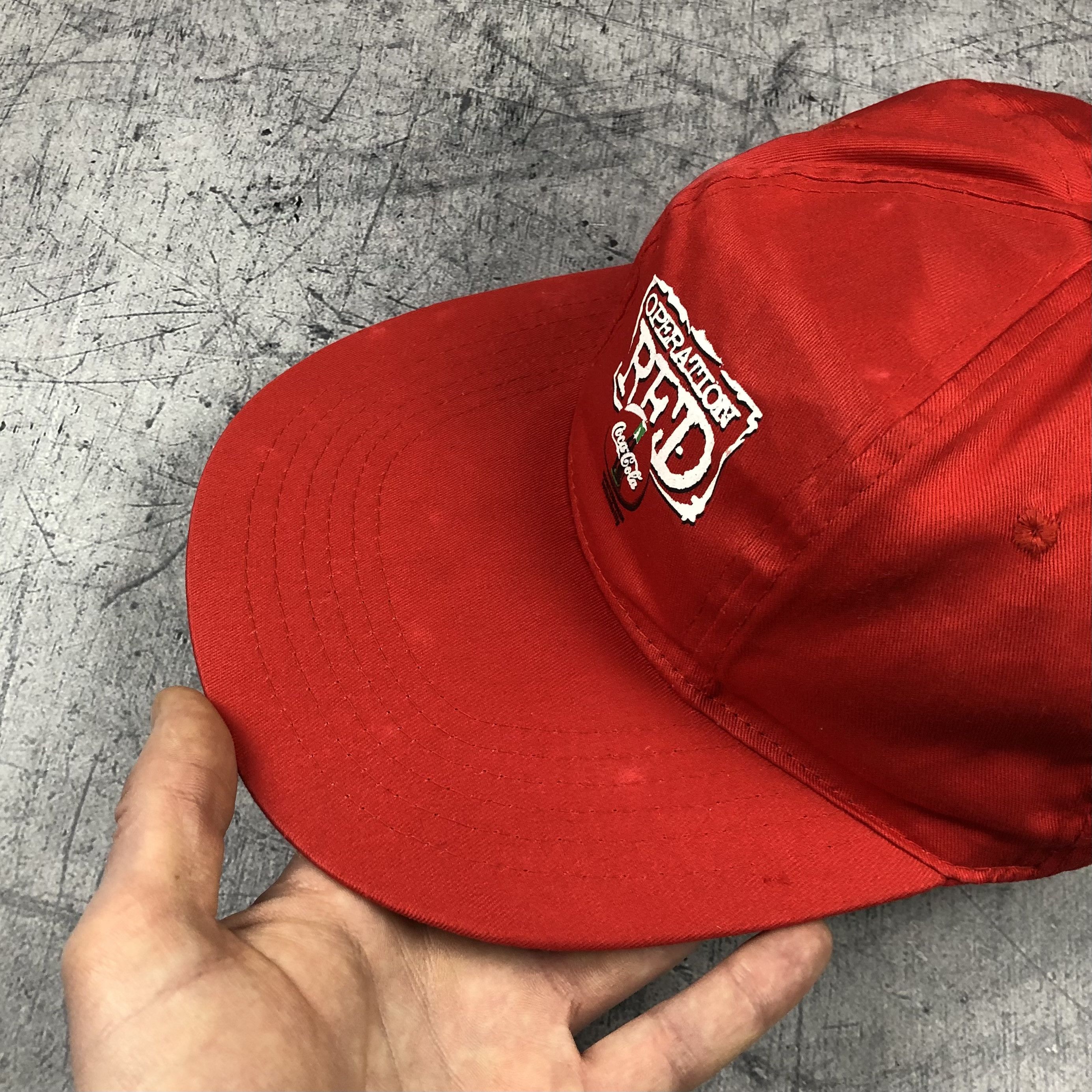 Coca Cola Vintage 90s Coca-Cola Red Operation Caffeine Long Visor Cap Size ONE SIZE - 5 Thumbnail