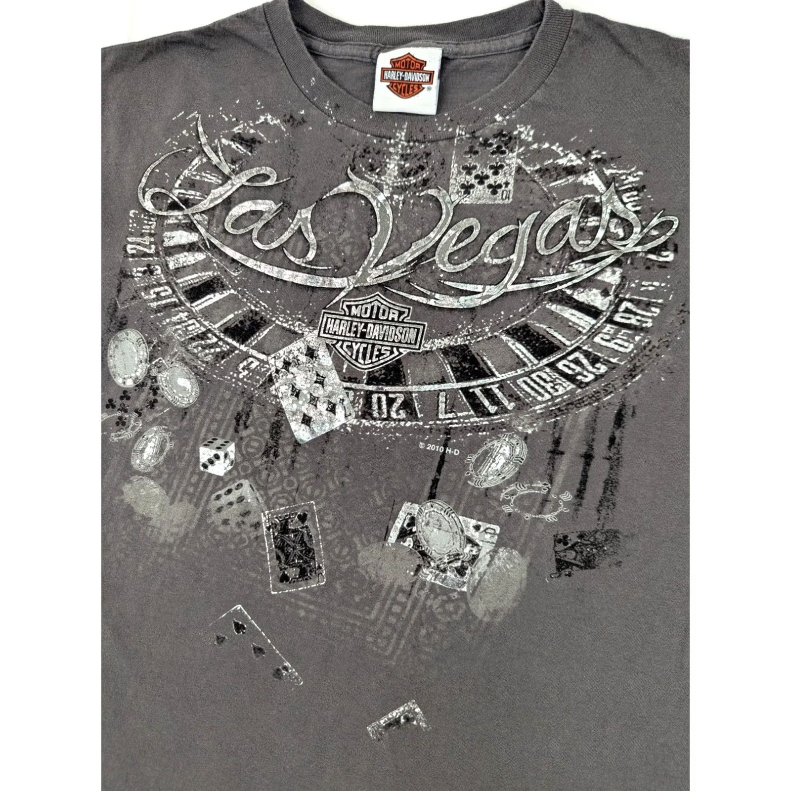 Harley Davidson Harley-Davidson RK Stratman Short Sleeve Shirt Men M Gray Silver Vegas Logo T-Shirt 41 Chest Cotton Size US M / EU 48-50 / 2 - 2 Thumbnail