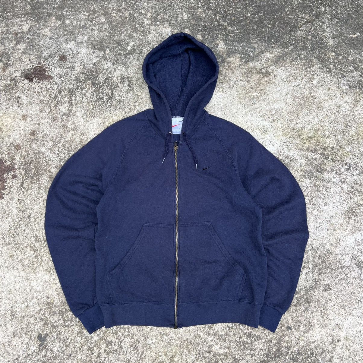 Nike × Vintage 90’S Nike Swoosh Embroidered Full Zip Hoodie Size US M / EU 48-50 / 2 - 1 Thumbnail