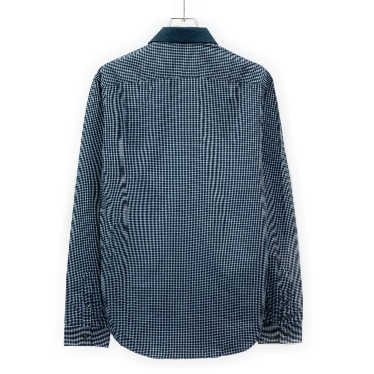 Kenzo Kenzo Dark Blue Plaid Collared Long Sleeve Shirt K26WX Size US XXS / EU 40 - 2 Thumbnail