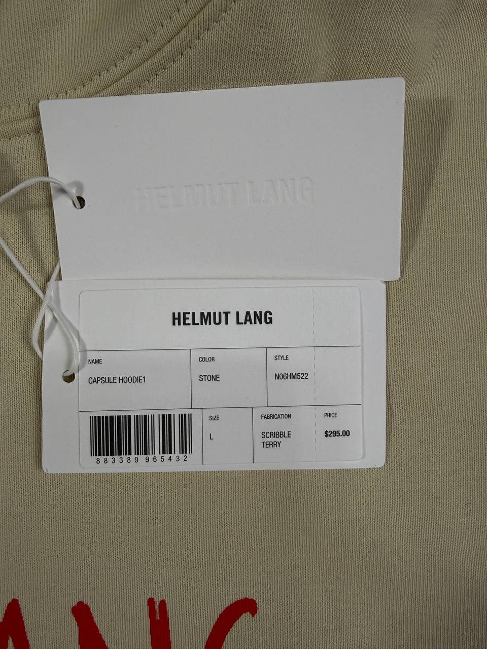 Helmut Lang NWT Helmut Lang Scribble Logo Hoodie 'Stone' Size US L / EU 52-54 / 3 - 9 Thumbnail