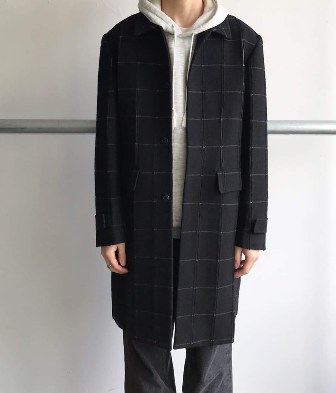 ABAHOUSE ABAHOUSE Brand Wool Blend Checkered Pattern Coat (183) Size US XS / EU 42 / 0 - 1 Thumbnail