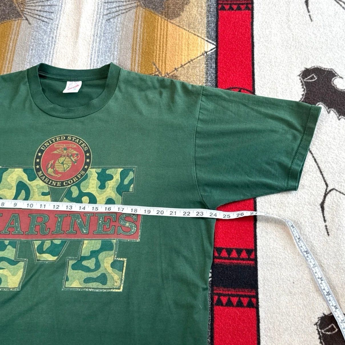 Jerzees VINTAGE Marines T-Shirt Jerzees 90s United States Made In USA XL Green Men Short Sleeve Size XL Size US XL / EU 56 / 4 - 5 Thumbnail