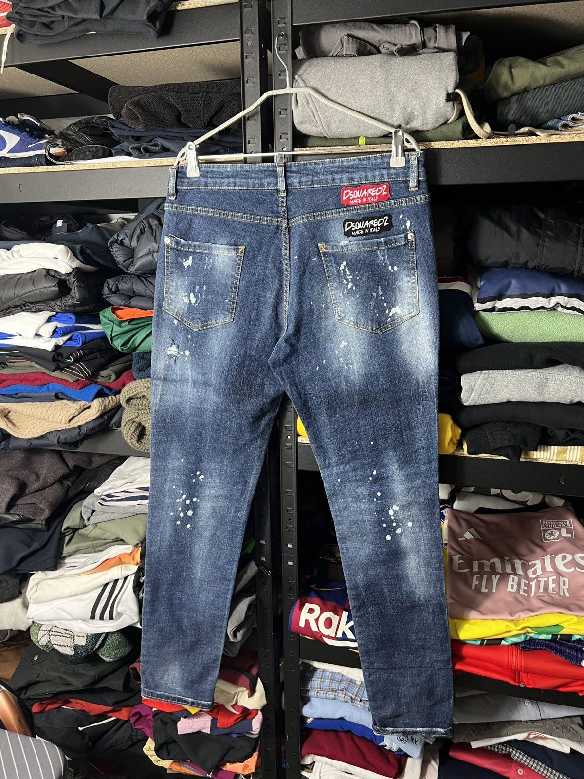 Dsquared2 Dsquared2 Slim Jeans Blue Distressed Paint Splatter Denim Size US 36 / EU 52 - 1 Thumbnail