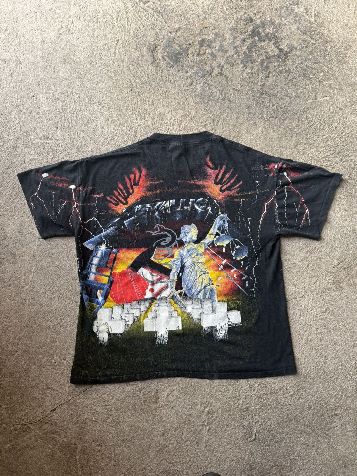 Metallica Vintage 1991 Metallica All Over Print Tee | Size XL Size US L / EU 52-54 / 3 - 4 Thumbnail