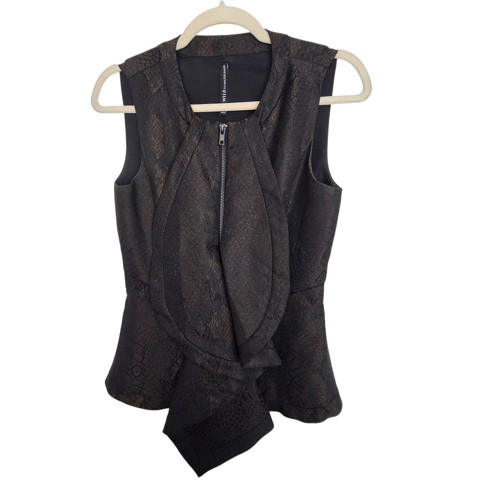 Barker W118 Walter Baker Ruffle Full Zip Vest Whimsigoth Steampunk Size S / US 4 / IT 40 - 2 Thumbnail