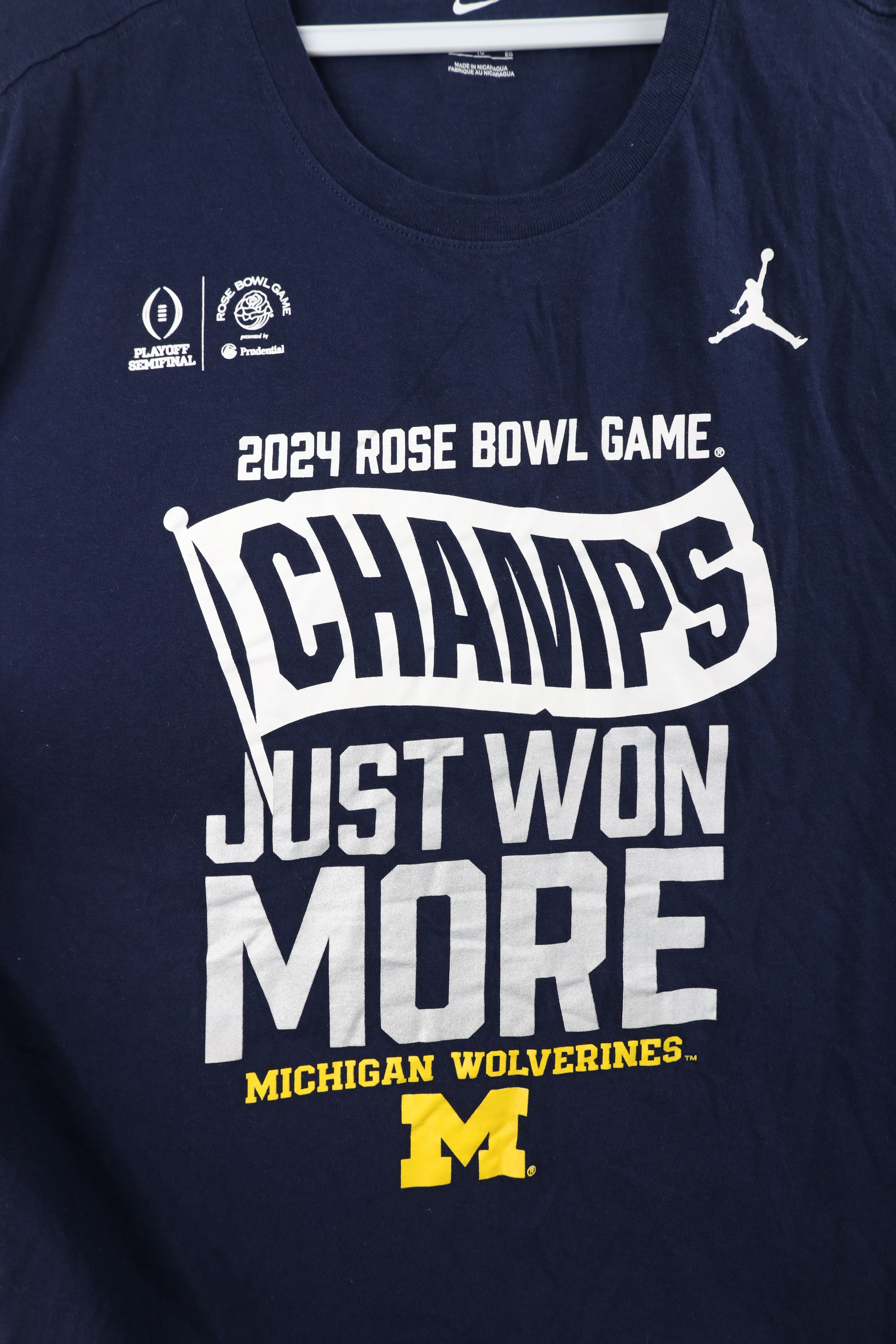 Nike × Vintage Nike Air Jordan Bowl University of Michigan Football T-Shirt Size US XL / EU 56 / 4 - 4 Thumbnail