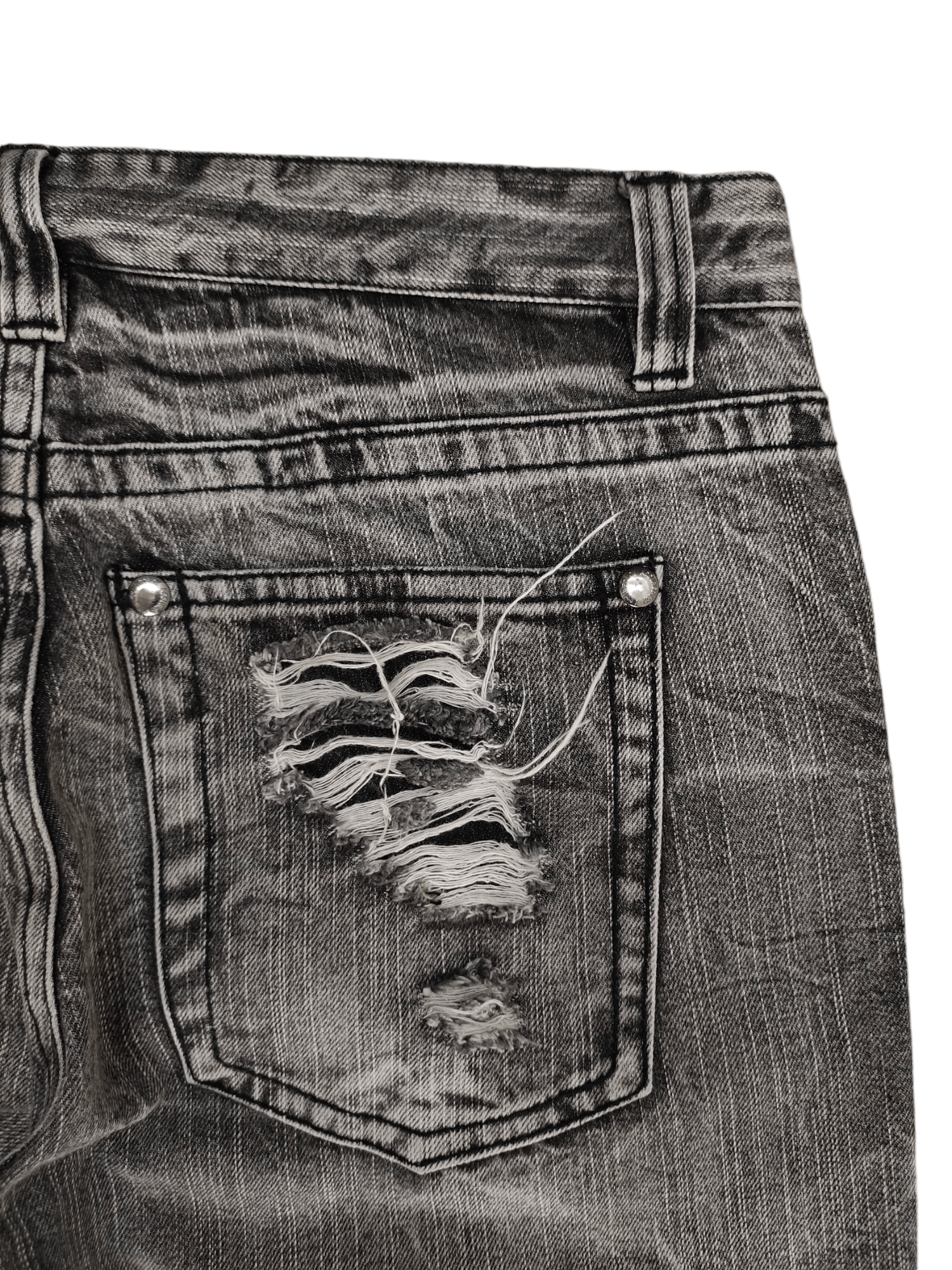 Comme des Garcons × Undercover Vintage Y2k Assured Joy Clawmark Distress Faded Denim Jeans Size US 32 / EU 48 - 15 Thumbnail