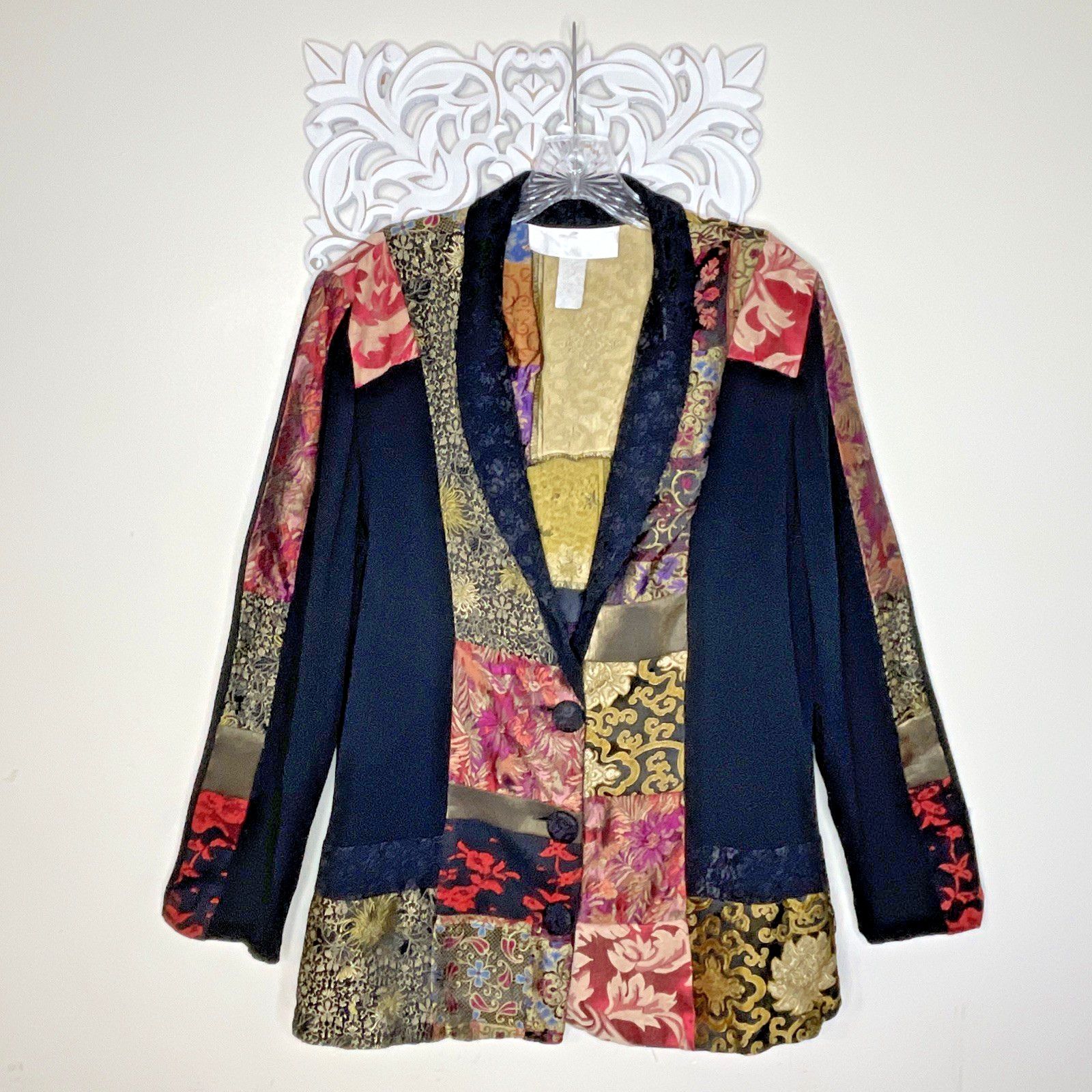 Other VTG Patchwork Tapestry Boho Jacket Art Wear Festival Blazer Size M / US 6-8 / IT 42-44 - 1 Thumbnail