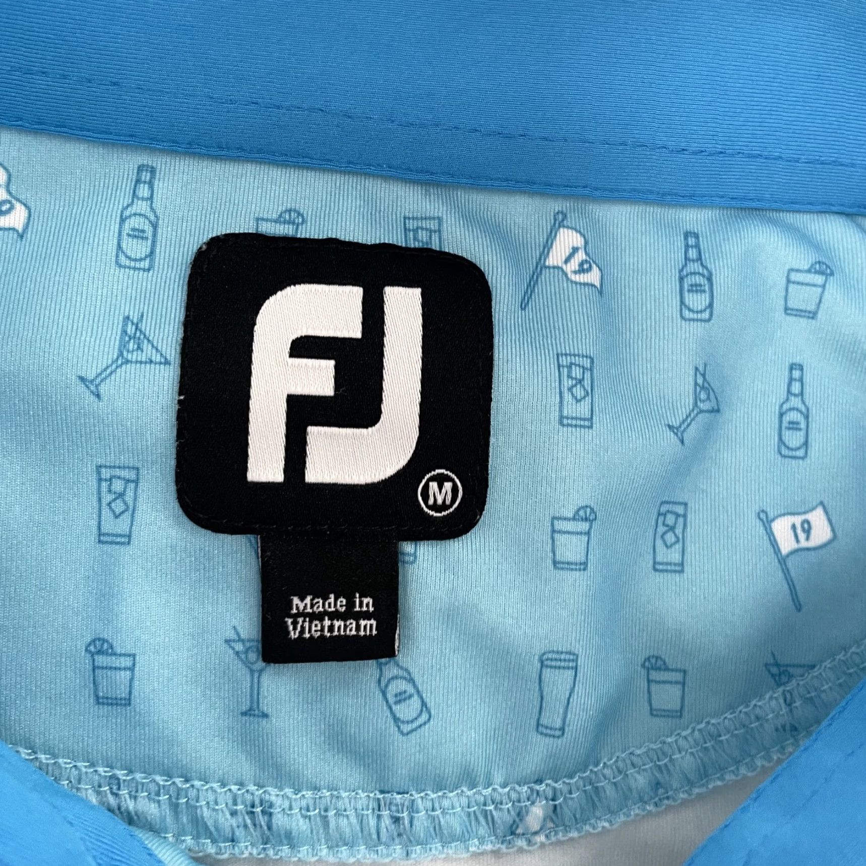 Footjoy FootJoy Polo Shirt Adult Medium Blue Geometric Print Golf Mens M Size US M / EU 48-50 / 2 - 6 Thumbnail