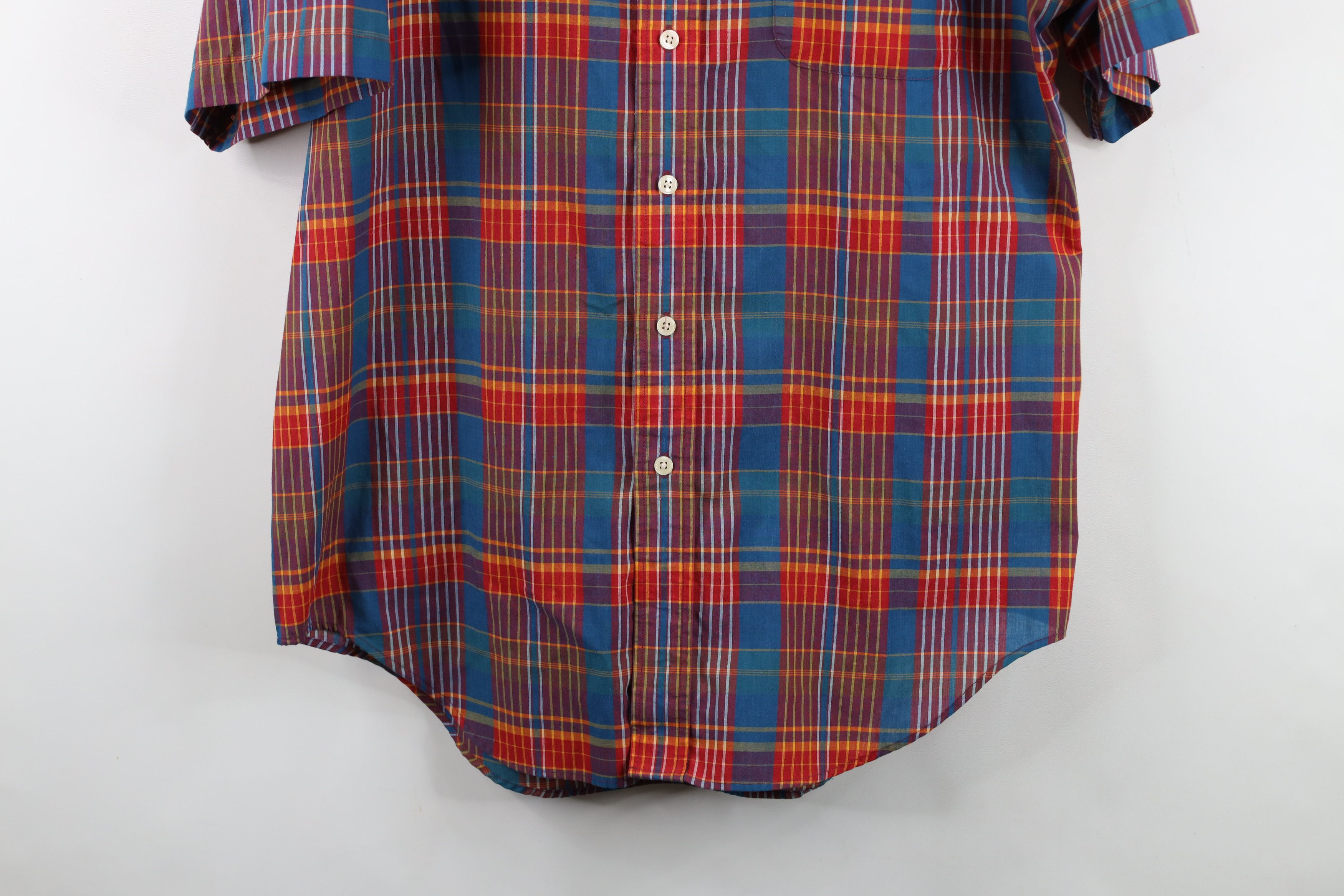 Vintage Vintage 90s Streetwear Madras Plaid Button Down Shirt Size US L / EU 52-54 / 3 - 3 Thumbnail