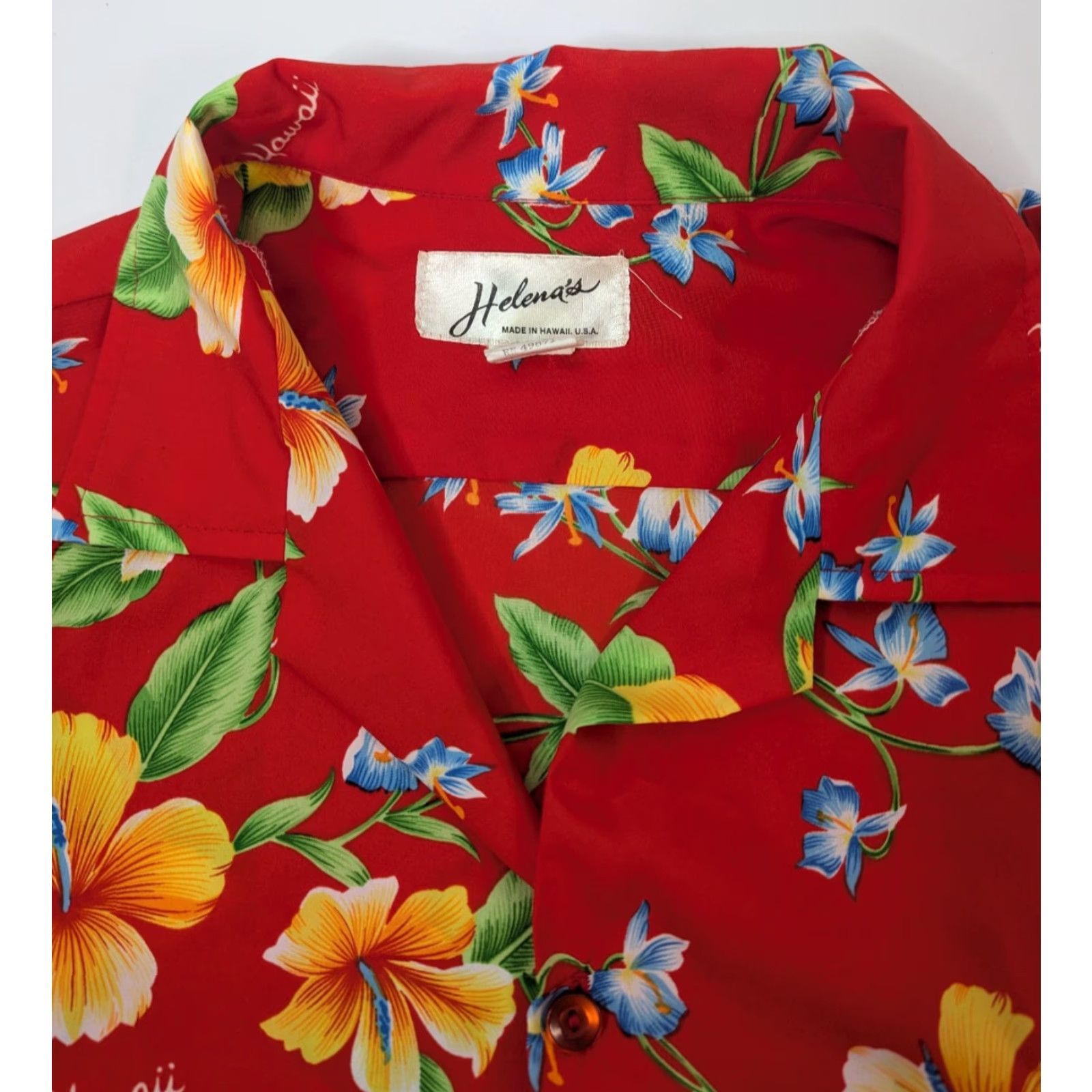 Vintage VINTAGE Helena's Floral Red Hawaiian Button Shirt Hawaii USA Made Men's XL Shirt Short Sleeve 1980s Hawaiian Mens Red Vintage Shirt Size US XL / EU 56 / 4 - 7 Thumbnail