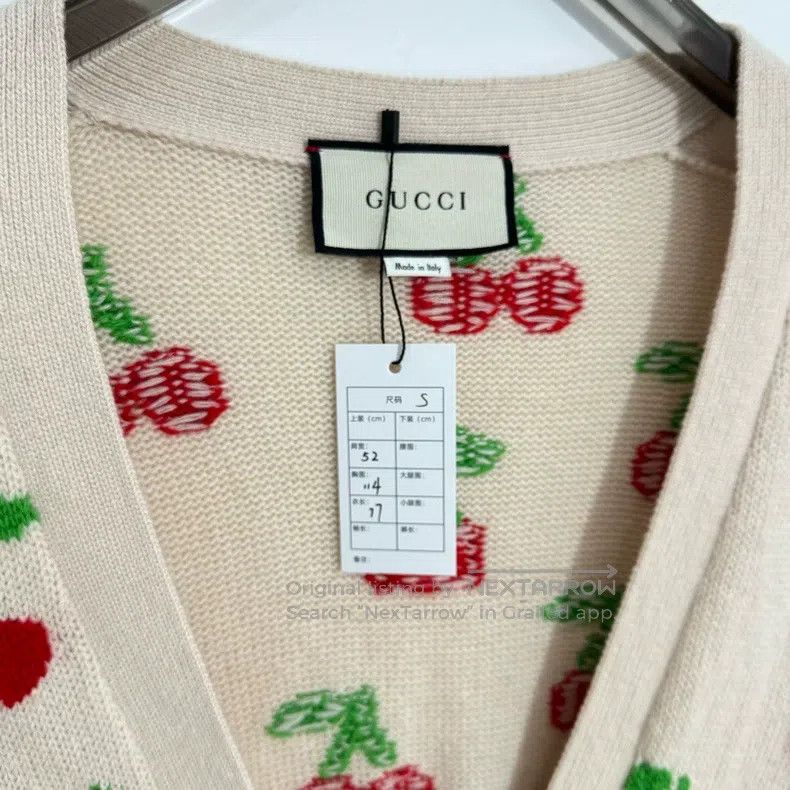Gucci Gucci Cherry Double G Full Printed Gold Buckle Cardigan co Size S / US 4 / IT 40 - 2 Thumbnail