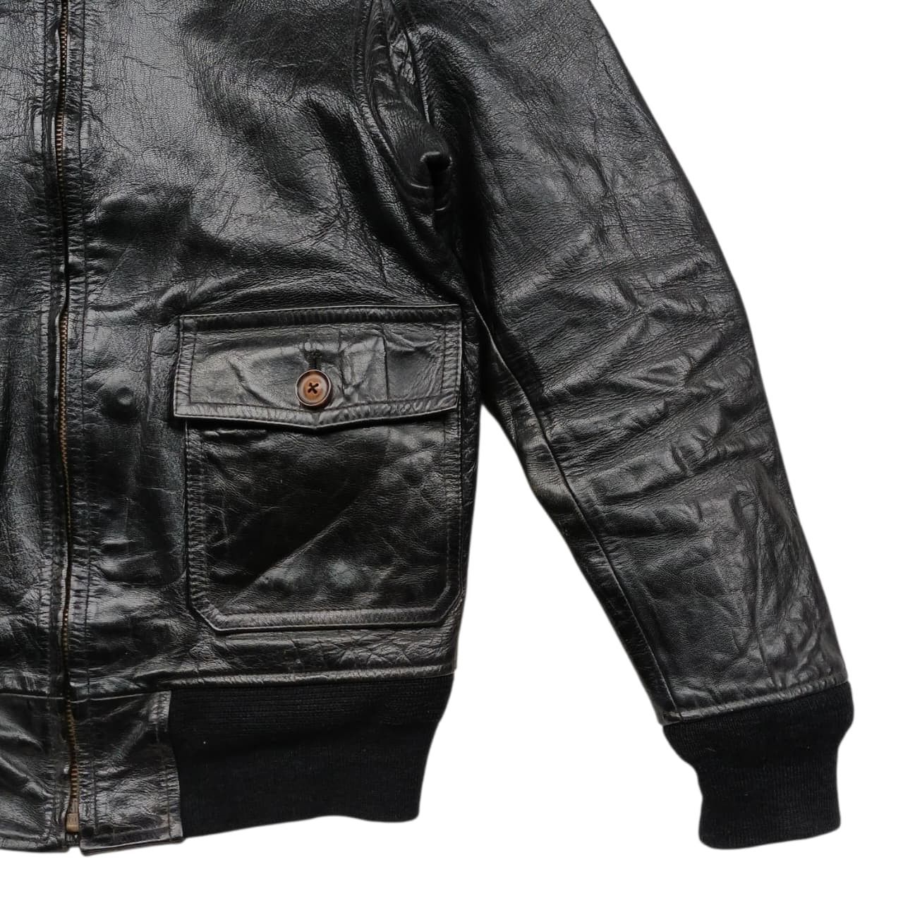 Japanese Brand Tabloid News G-1 Flight Leather Goat Skin Jacket Size US S / EU 44-46 / 1 - 6 Thumbnail