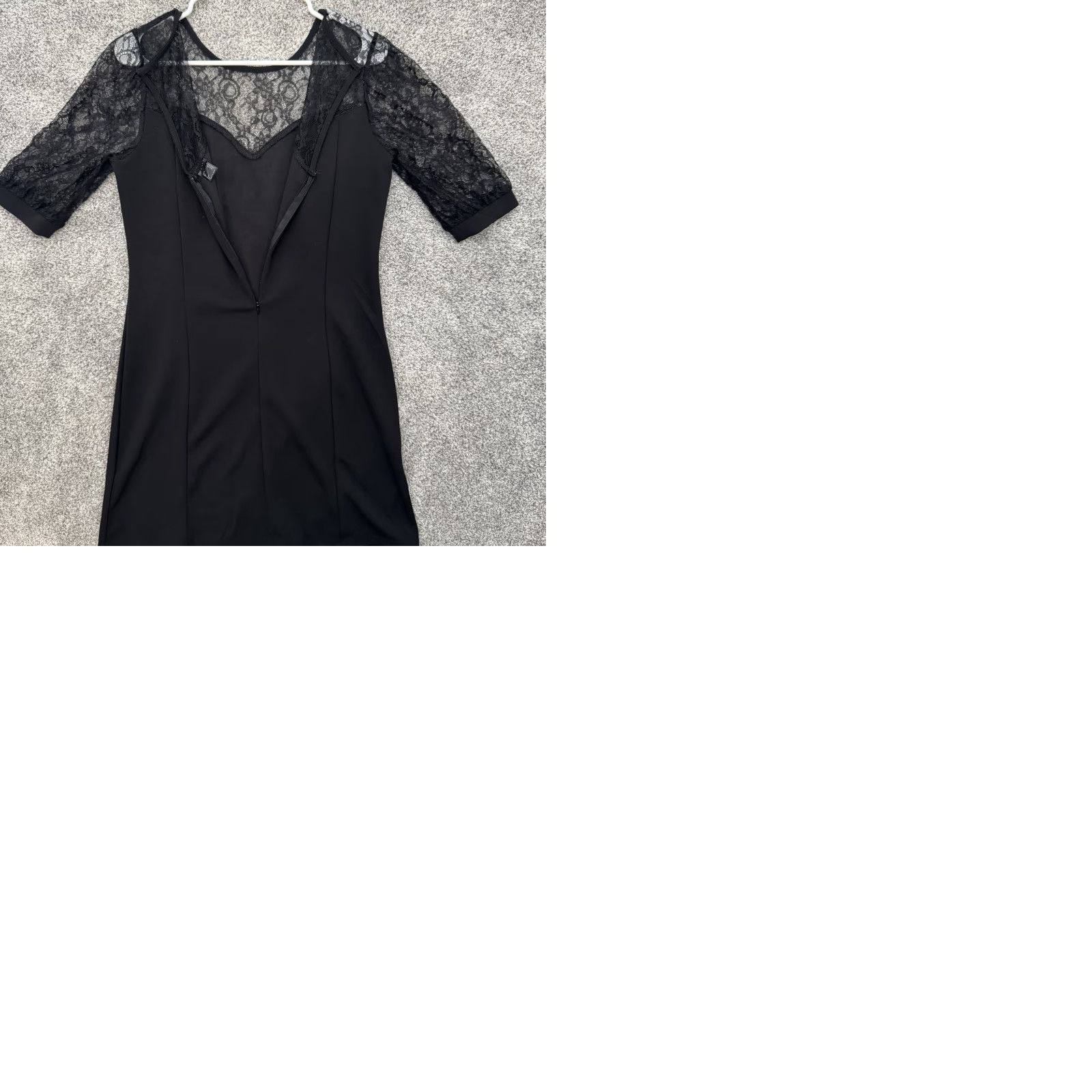 Venus Venus Dress S Black Lace Short Sleeve Sweetheart Neckline Zip Cocktail Party Size S / US 4 / IT 40 - 9 Thumbnail