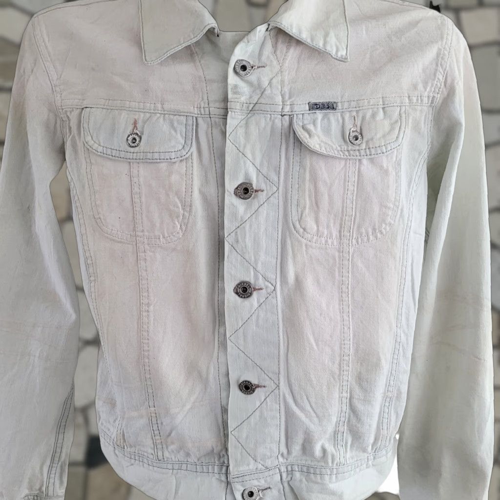 Diesel Diesel Denim Jacket Ladies M Made In Italy Denim Jacket Womens M White 90s? Italy Made In Italy Size M / US 6-8 / IT 42-44 - 1 Thumbnail