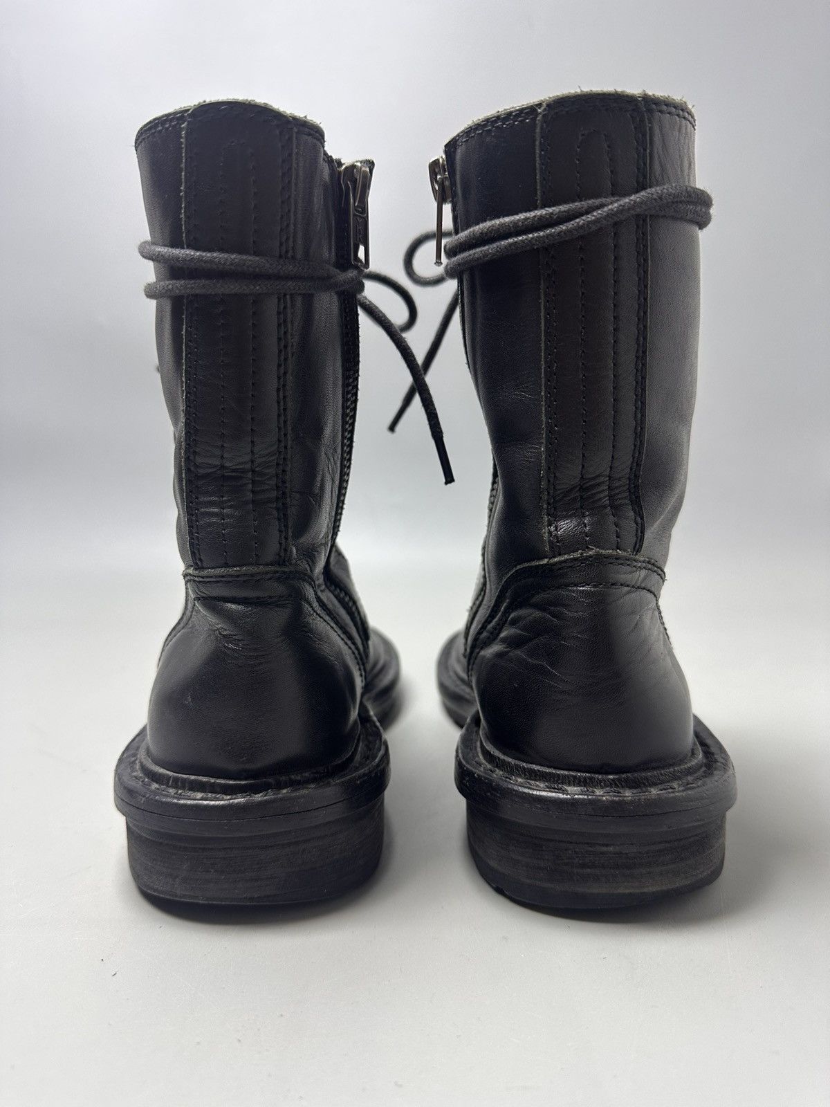 Ann Demeulemeester Ann Demeulemeester - Side Zip Leather Combat Boots Size US 7 / IT 37 - 3 Thumbnail