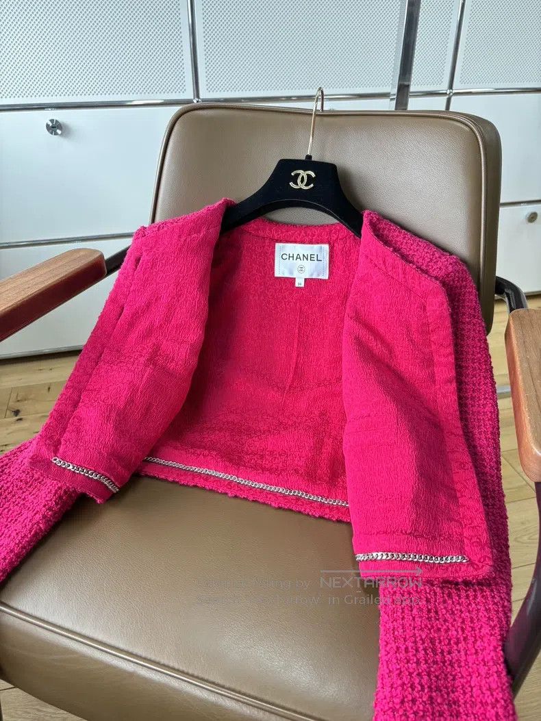 Chanel Chanel 21K rose red tweed short coat Size XS / US 0-2 / IT 36-38 - 5 Thumbnail