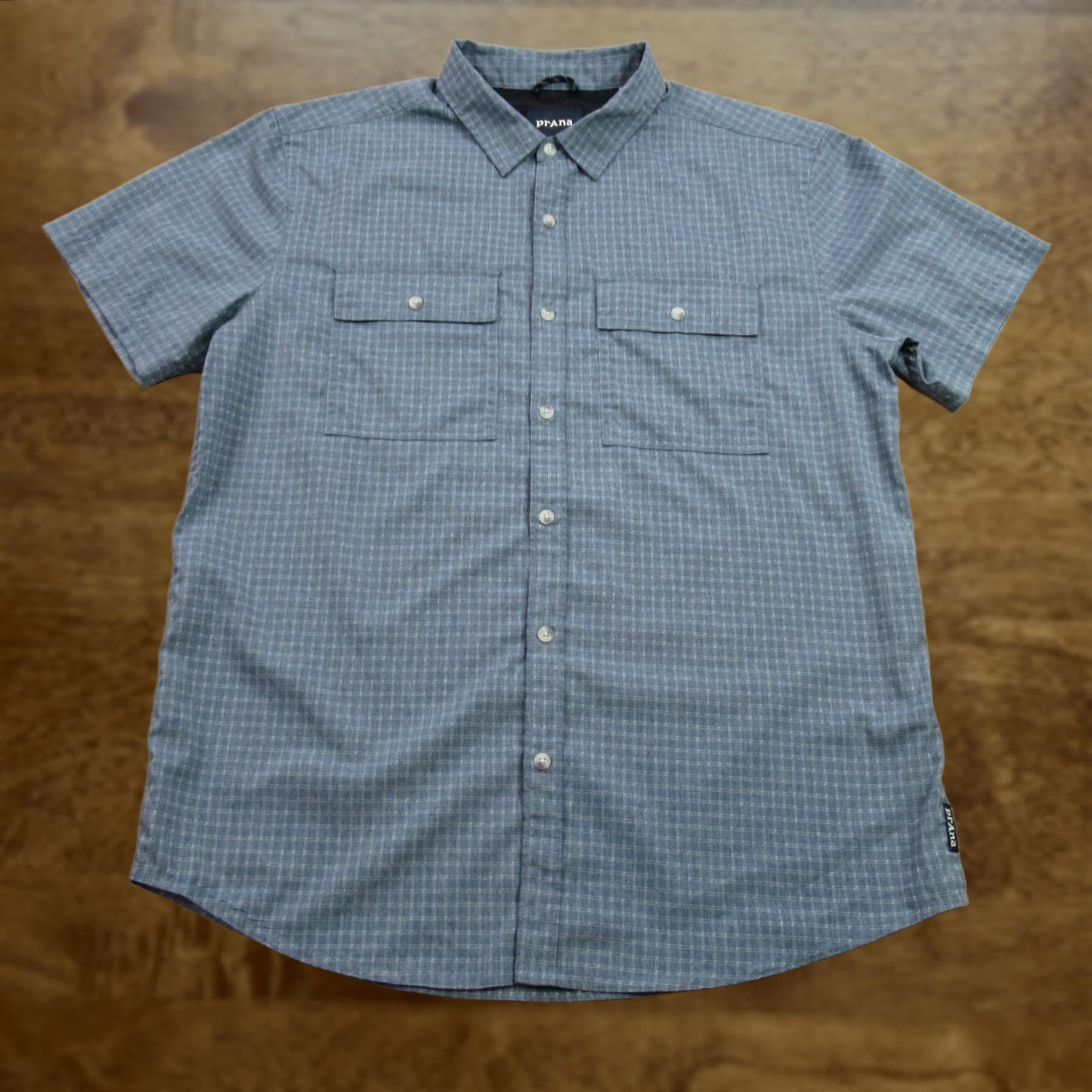 Prana PrAna Shirt Mens Medium Button Front Checks Lightweight Short Sleeve Outdoors Size US M / EU 48-50 / 2 - 1 Thumbnail
