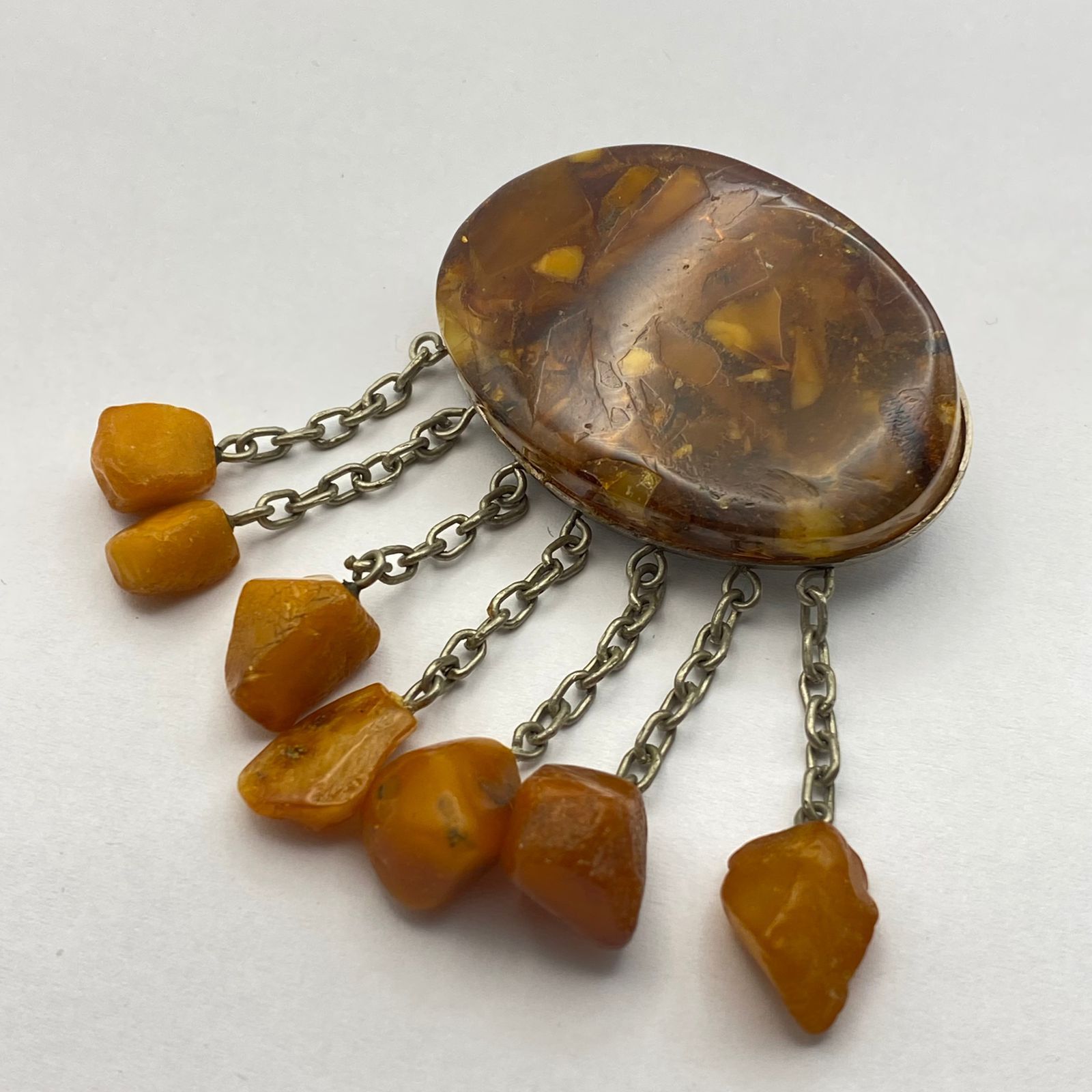 Vintage Vintage Soviet Baltic Amber Dangle Brooch USSR 21.8g Size ONE SIZE - 3 Thumbnail