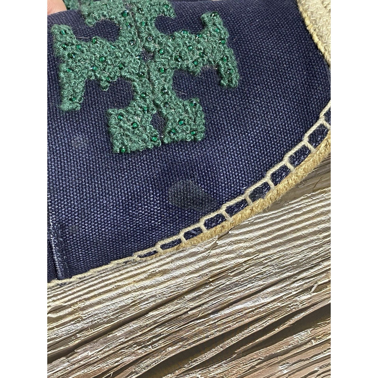Tory Burch Tory Burch Elisa Logo Flat Espadrille Navy/GreenFlats -6.5 Size US 6.5 / IT 36.5 - 6 Thumbnail