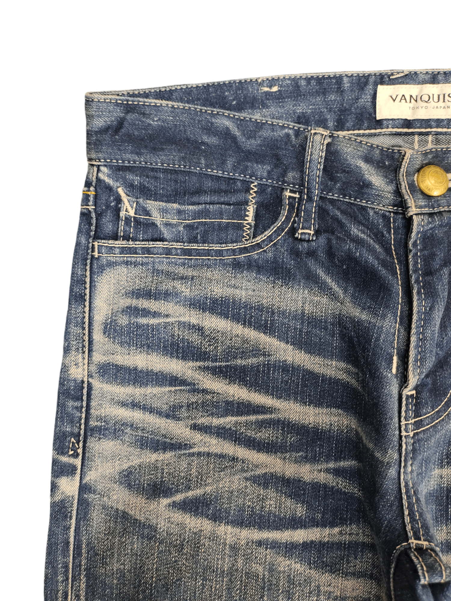 A.F.F.A. × Undercover Vanquish Clawmark Distress Faded Painted Jeans Slim Fit Size US 29 - 3 Thumbnail