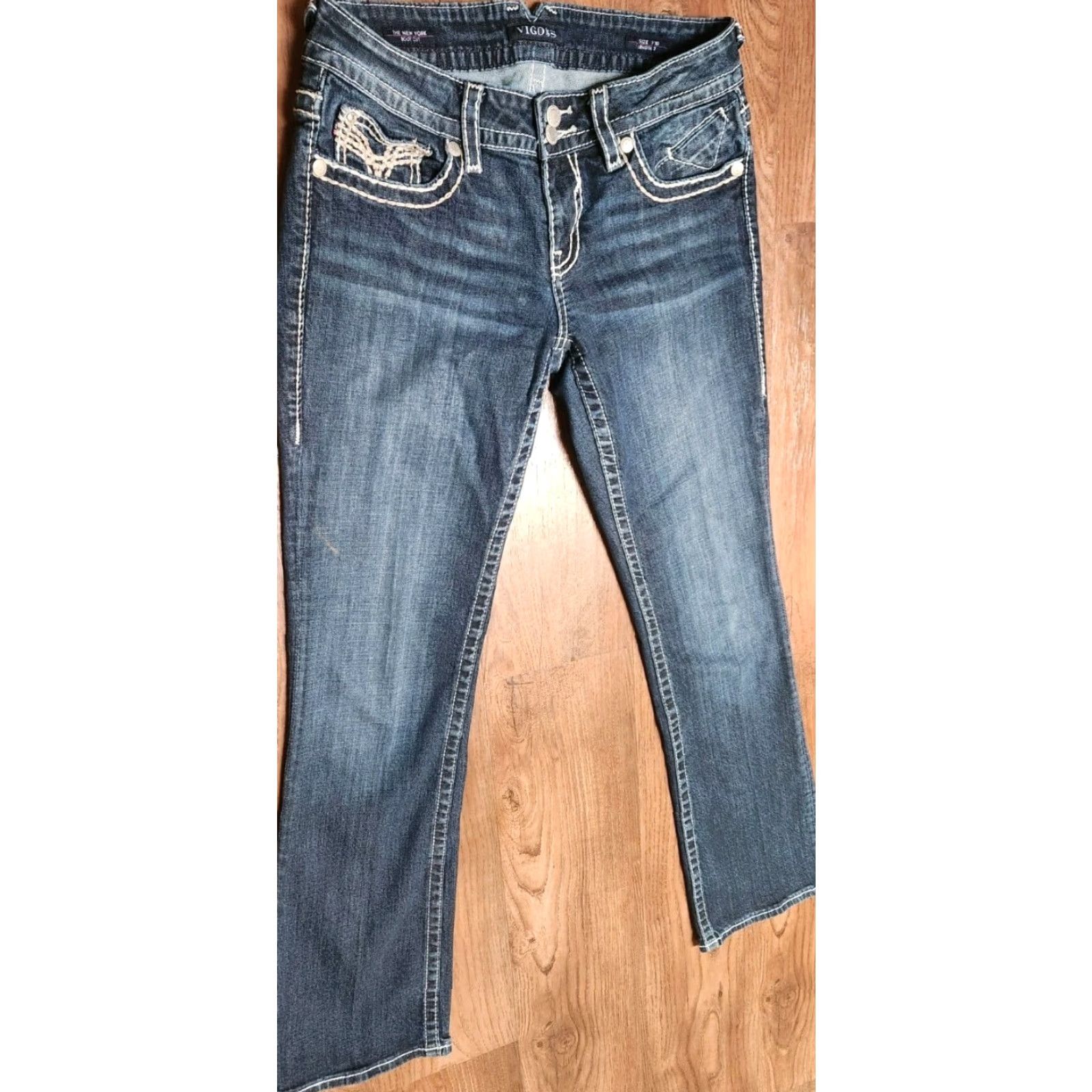 Vintage VIGOSS The New York Bootcut Jeans Women's Size 9/10 Inseam 33" Blue Denim Pants - Jeans, Bootcut, Denim, Women's Size 9/10, 33in Inseam Size 30" / US 8 / IT 44 - 6 Thumbnail