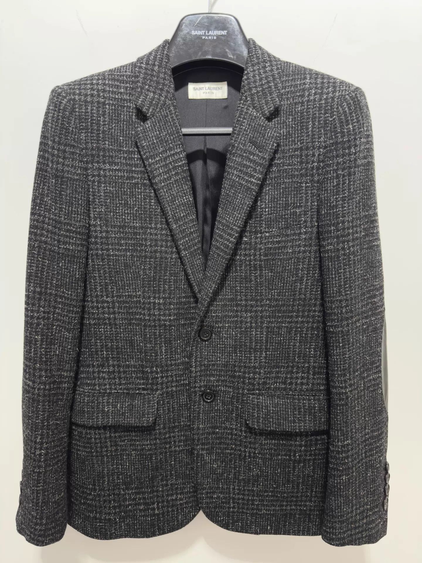 Saint Laurent Paris Gray Checkered Single-Breasted Blazer Size US M / EU 48-50 / 2 - 1 Thumbnail