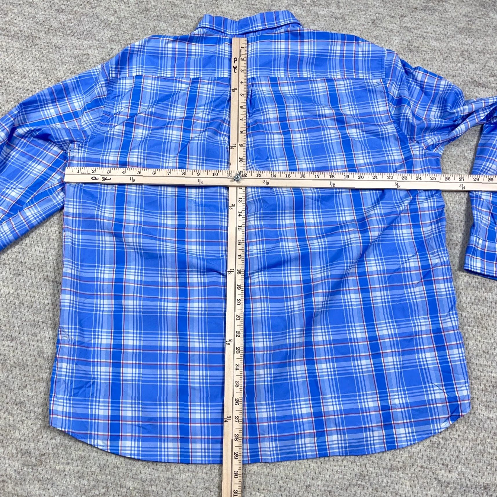 Vineyard Vines Vineyard Vines Shirt Men XL Blue Plaid Performance Button Up Nylon Classic Fit Size US XL / EU 56 / 4 - 5 Thumbnail