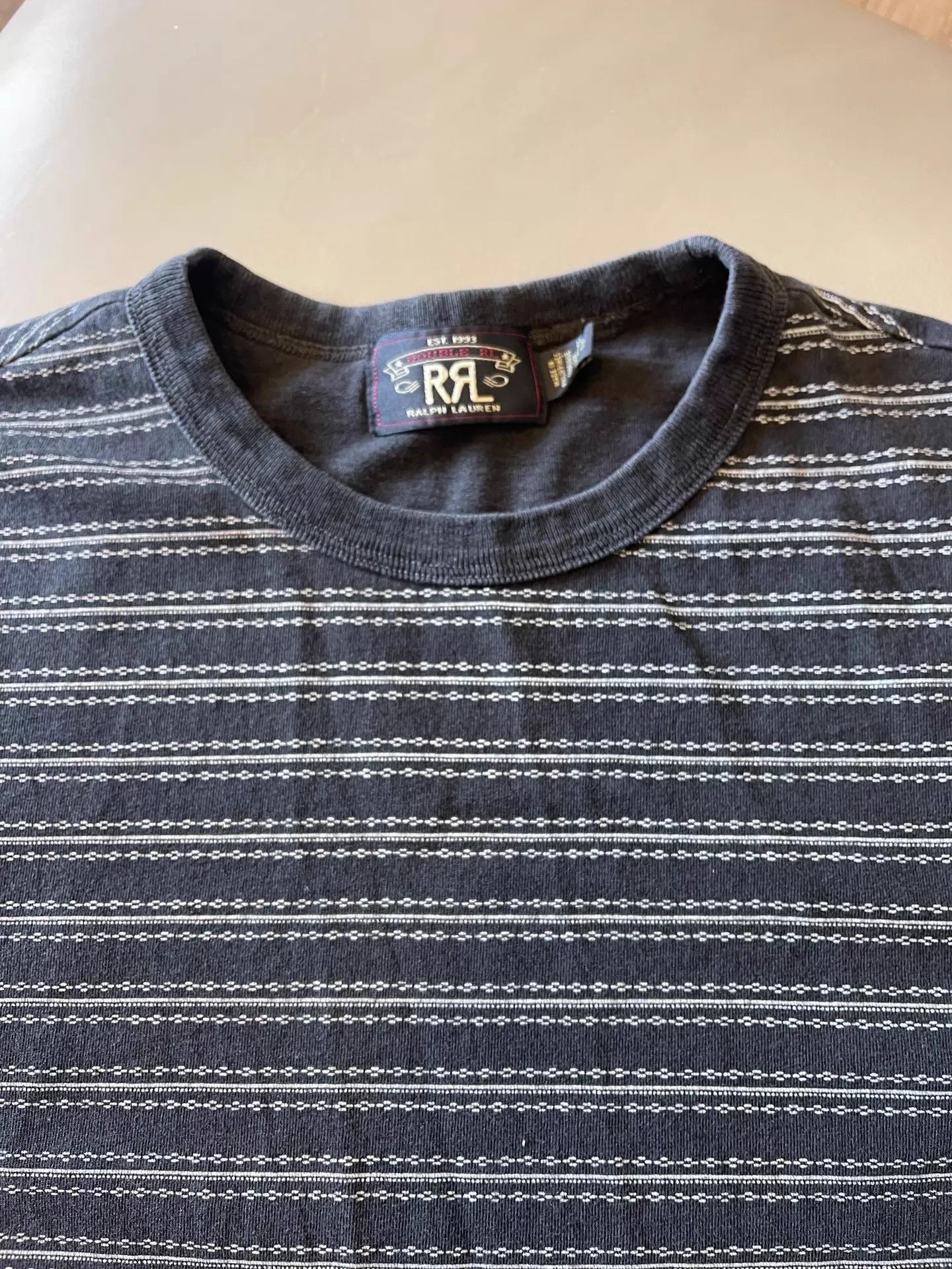 RRL Ralph Lauren RRL Double RL 2025 New Washed Black Striped S Tee (worn once) Size US S / EU 44-46 / 1 - 2 Thumbnail