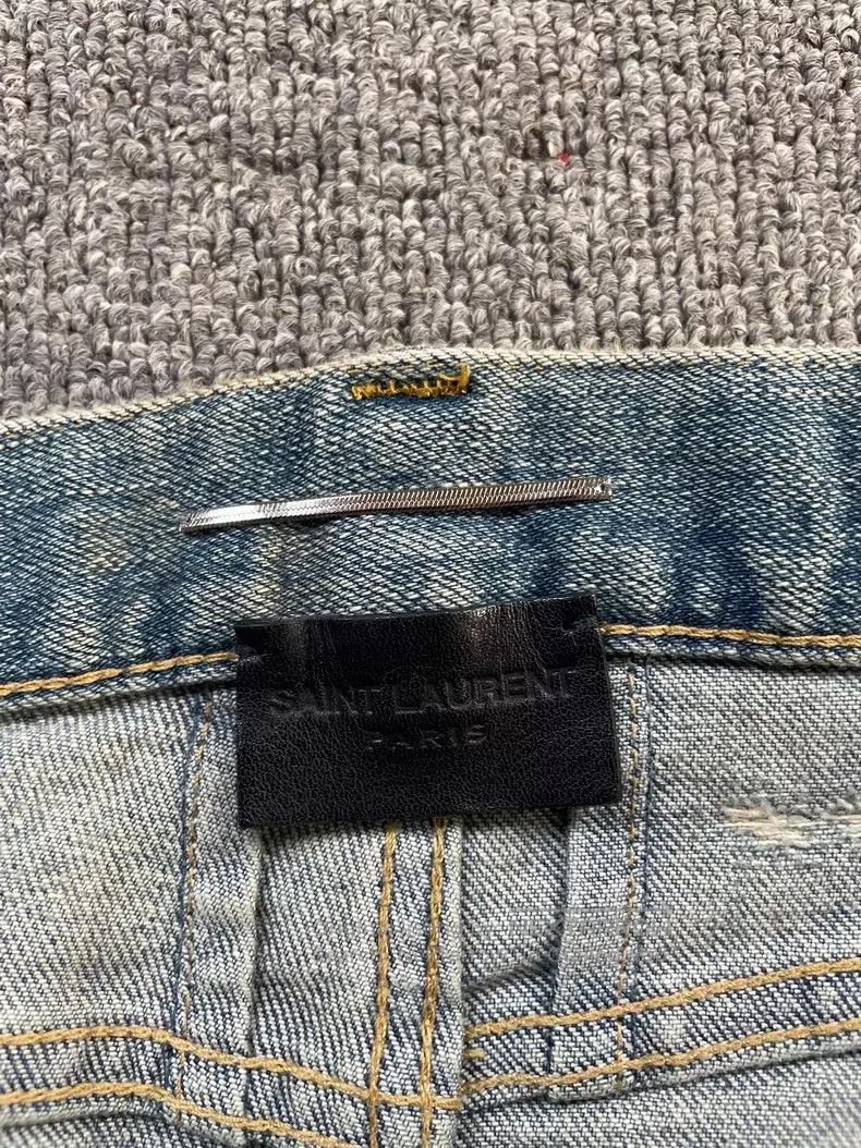 Saint Laurent Paris Saint Laurent Paris Knee Ripped Destroyed Denim Pants i Size US 29 - 6 Thumbnail