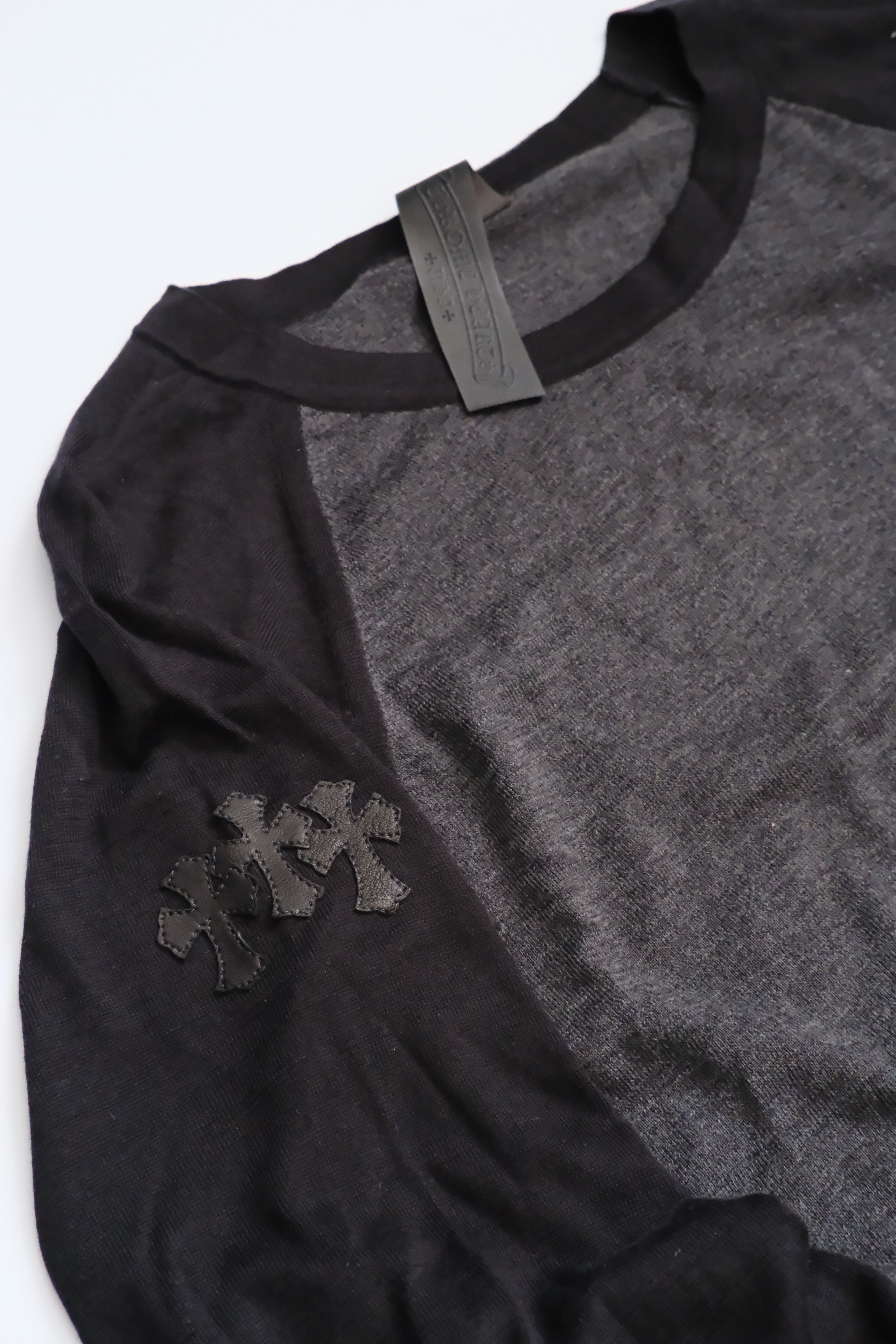 Chrome Hearts Silk Blend Cross Patch Long Sleeve Raglan T-Shirt Size US L / EU 52-54 / 3 - 2 Thumbnail