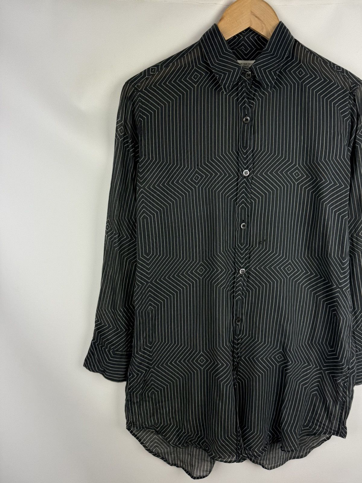 Dries Van Noten Dries Van Noten Geometric Patter Long Sleeve Shirt Dress Size XS / US 0-2 / IT 36-38 - 2 Thumbnail