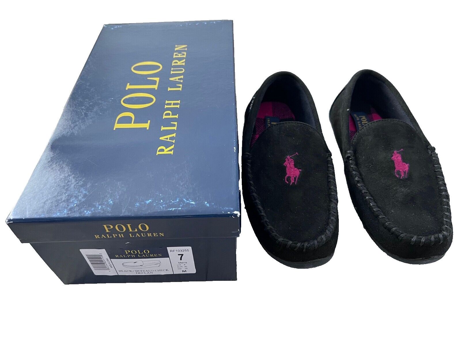 Polo Ralph Lauren Polo Ralph Lauren Buffalo Check Declan Slippers Black ( 7 ) Size US 7 / EU 40 - 2 Thumbnail
