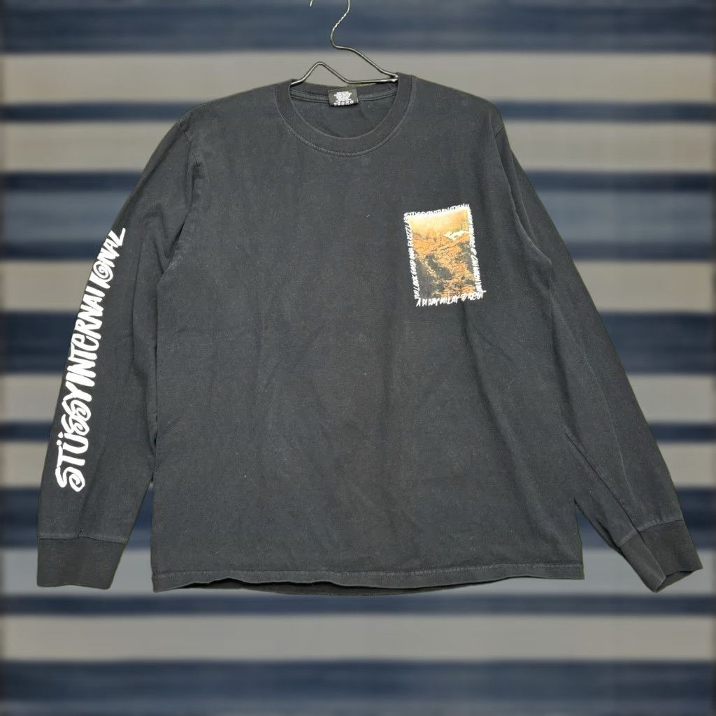 Vintage VINTAGE Stussy Shirt Mens Medium Long Sleeve Graphic Black 2000s Nature Outdoors Streetwear Mens Size US M / EU 48-50 / 2 - 1 Thumbnail