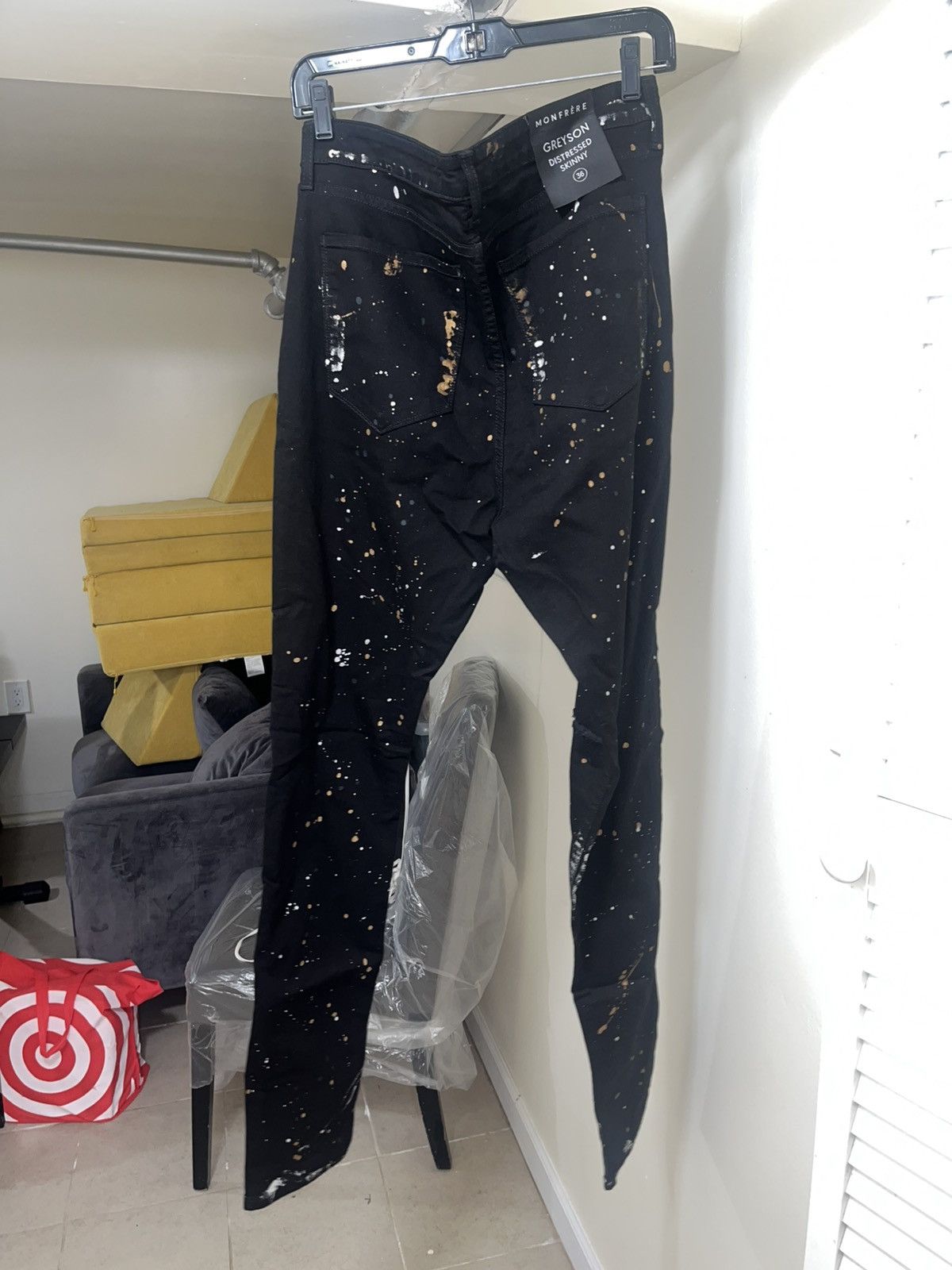 MONFRERE Monfrere Soho Di Noir Distressed Skinny Greyson Jeans Sz 36 Size US 36 / EU 52 - 9 Thumbnail