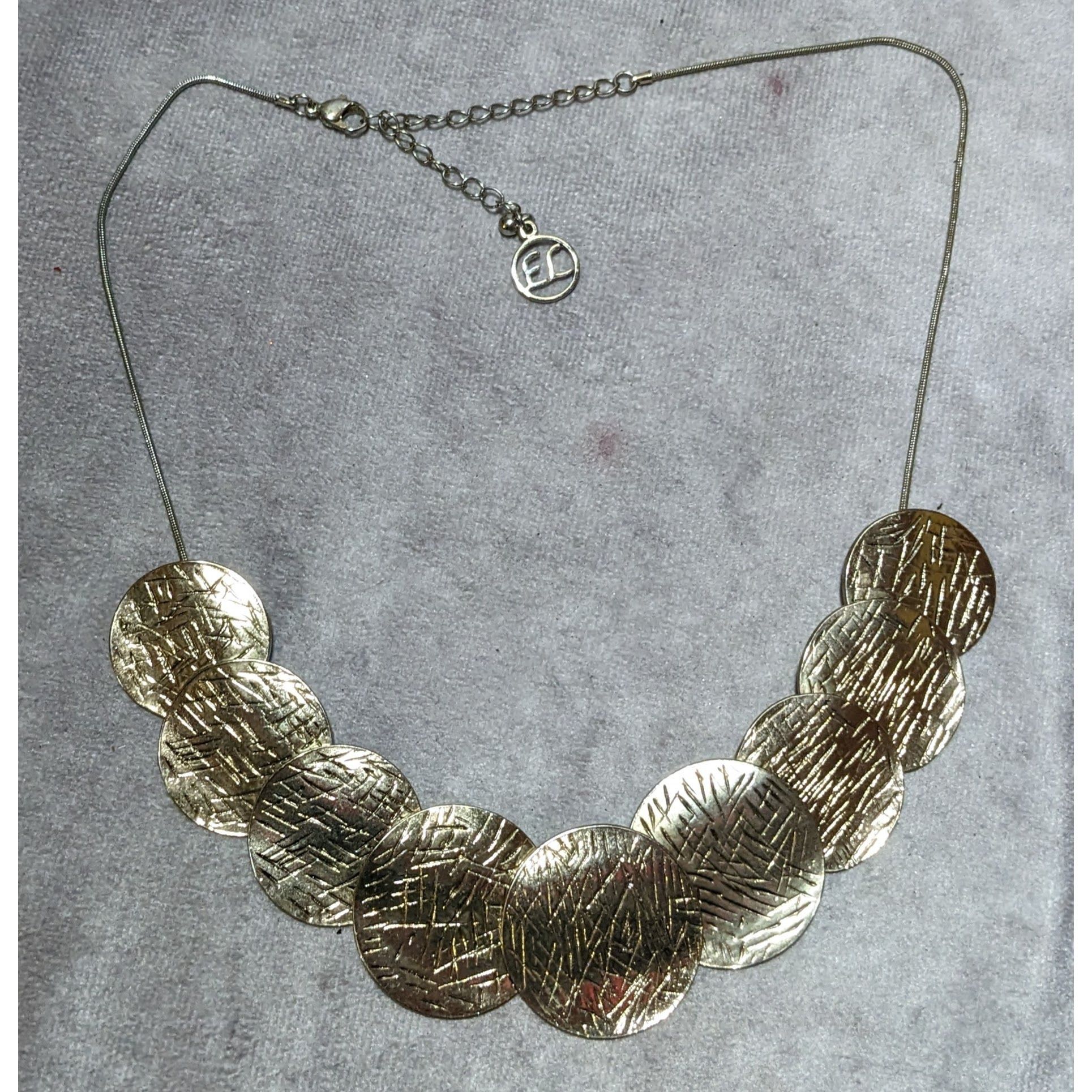 Other Modern Glam Erica Lyons Etched Gold Disc Necklace Size ONE SIZE - 8 Thumbnail