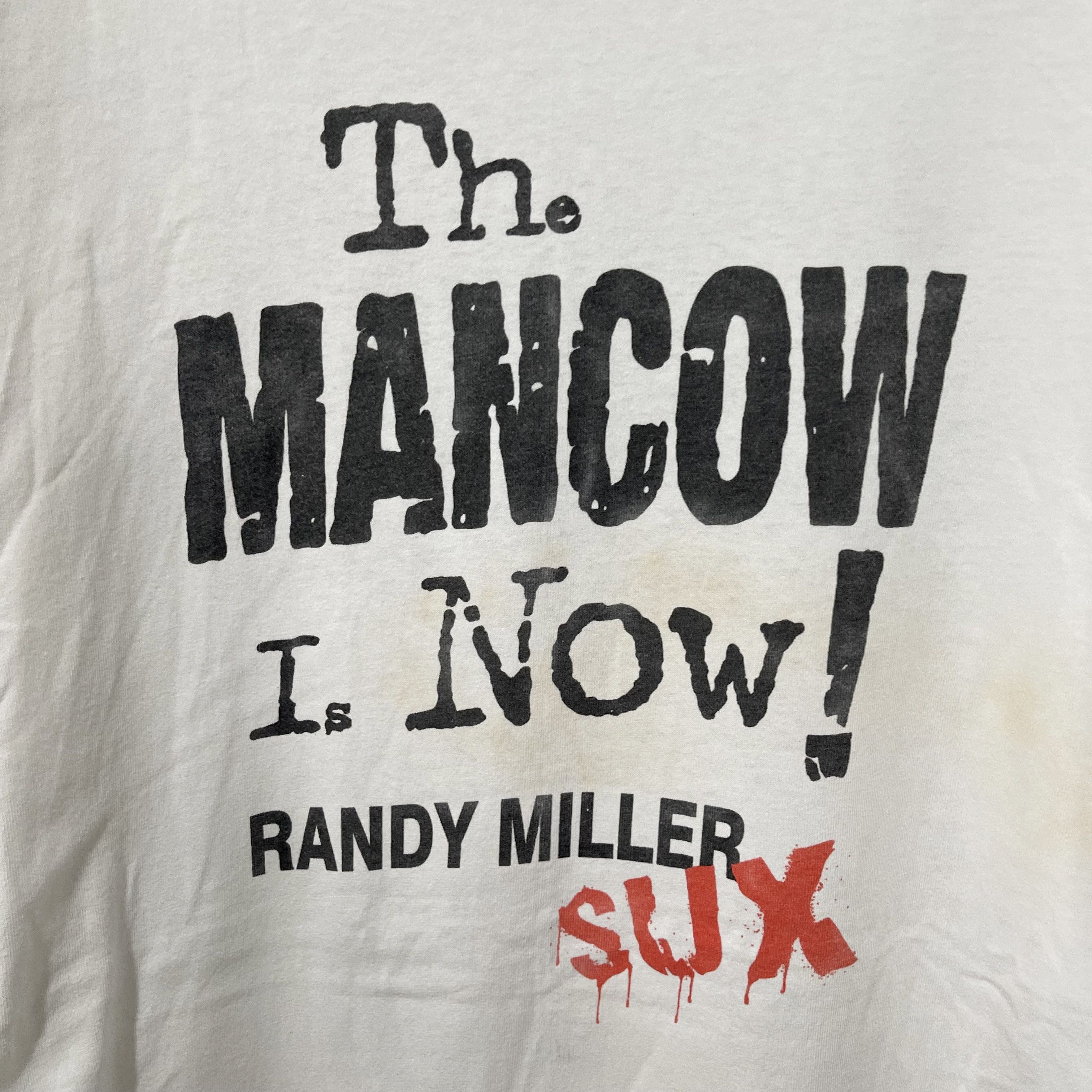Vintage Vintage 90s Mancow “Randy Miller Sux” Radio Show T-Shirt Size US XL / EU 56 / 4 - 2 Thumbnail
