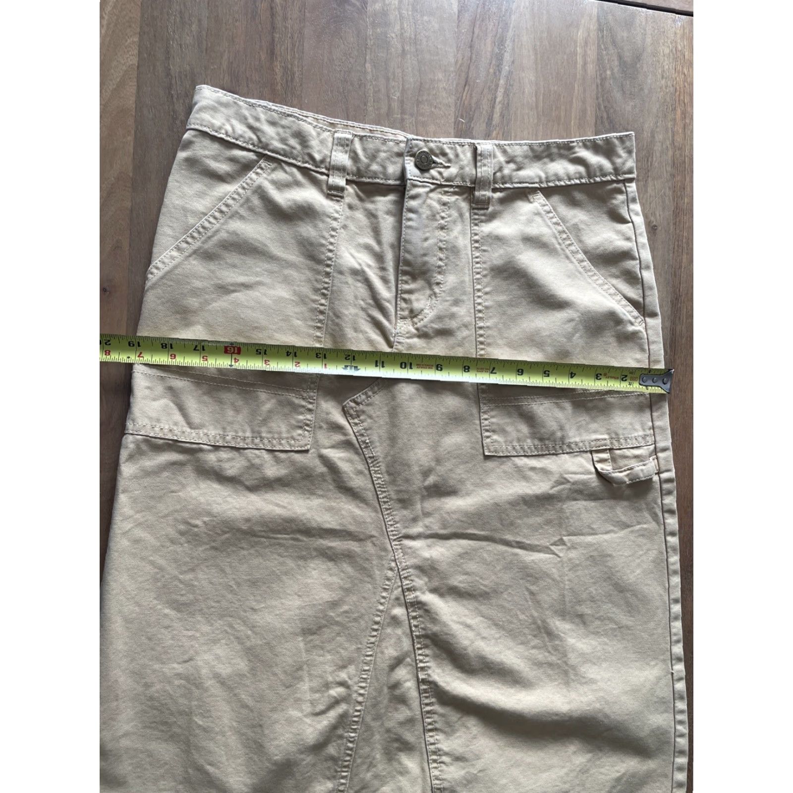 Urban Outfitters BDG Urban Outfitters Cargo Khaki Denim Canvas Midi Skirt Carpenter Size Medium Size 32" / US 10 / IT 46 - 7 Thumbnail