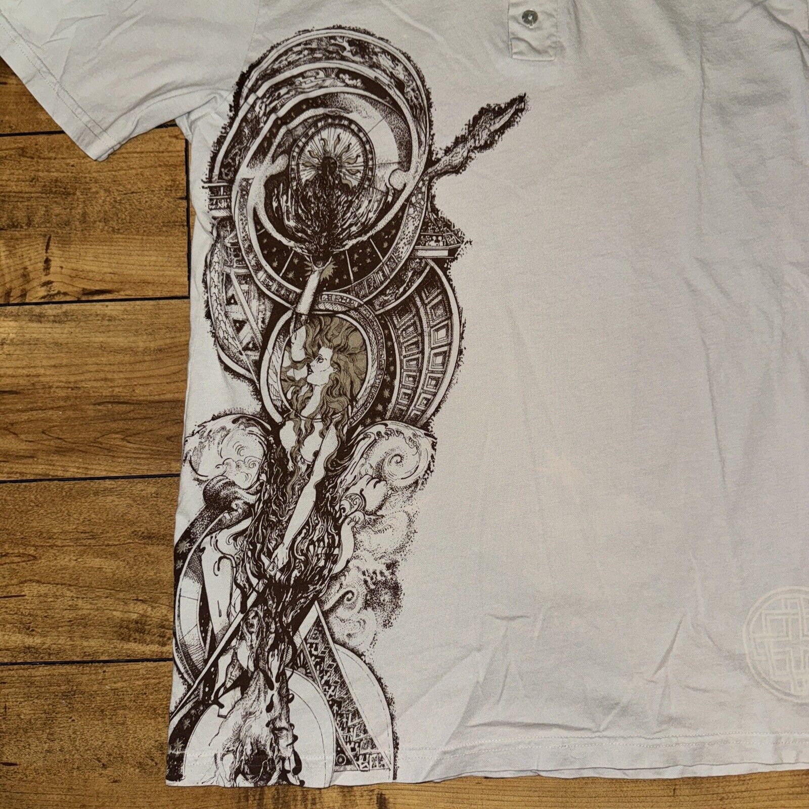 Grunt Style × Vintage Olandar Polo Shirt Tan Brown 19x26 Large Tribal Made In USA Size US L / EU 52-54 / 3 - 2 Thumbnail