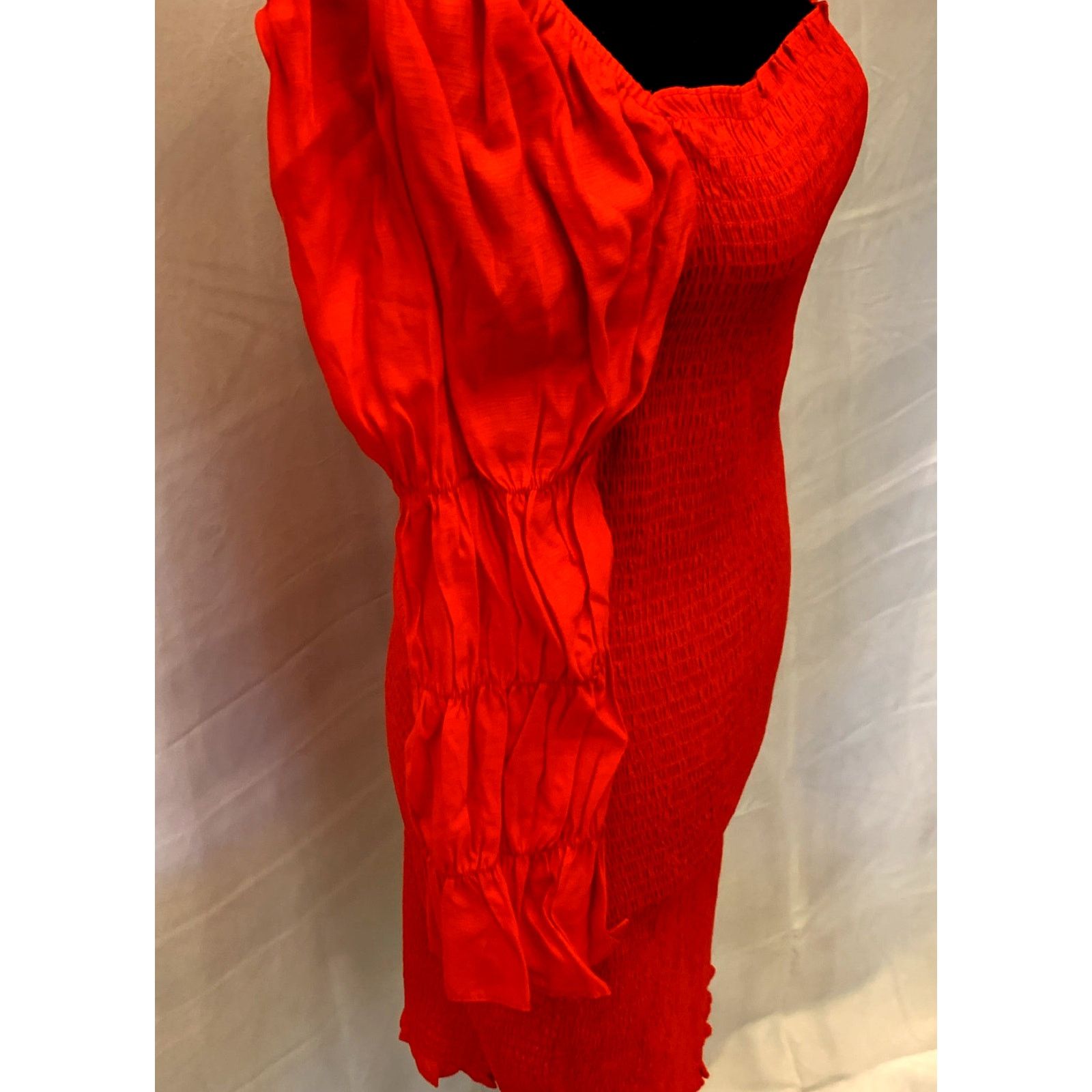 Other J.O.A. Women's Stretch Smocked Scarlet Red Dress| Size L NWT Size L / US 10 / IT 46 - 7 Thumbnail