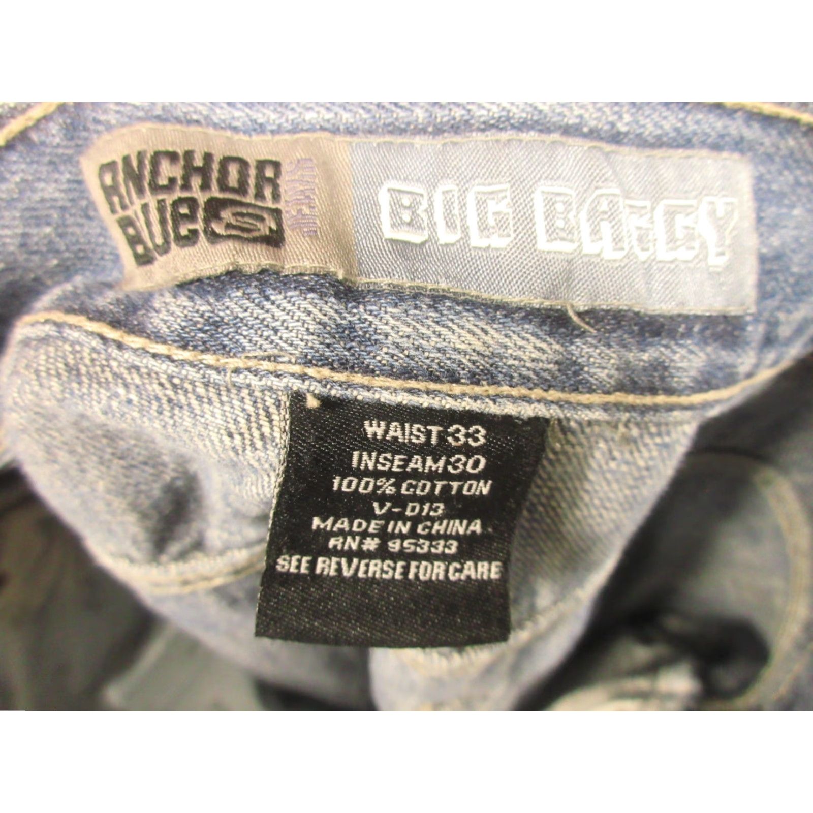 Anchor Blue VINTAGE Anchor Blue Jeans 33X30 Light Denim 5-Pocket Relaxed Straight Baggy Zipper Button Closure Mens 90s Grunge Baggy Jeans Size US 33 - 3 Thumbnail