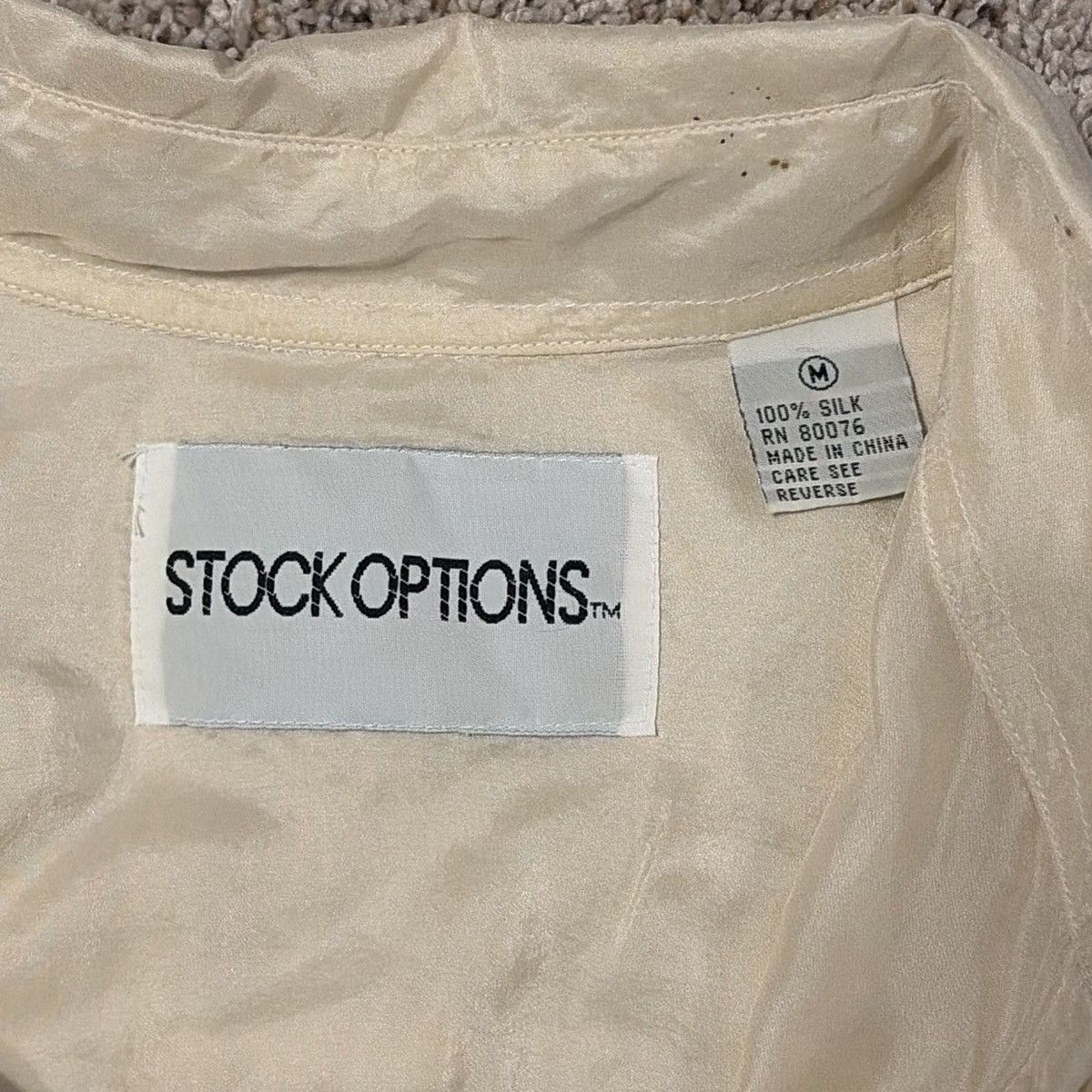 Other Stock Options Vintage Cream 100% Silk Shirt Medium Size US M / EU 48-50 / 2 - 3 Thumbnail