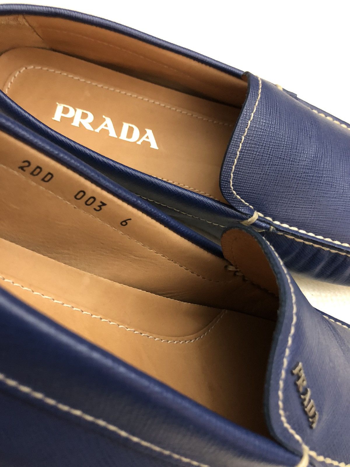 Prada Prada 🇮🇹 bluette saffiano leather Prada vamp slip on 7 NEW Size US 7 / EU 40 - 9 Thumbnail